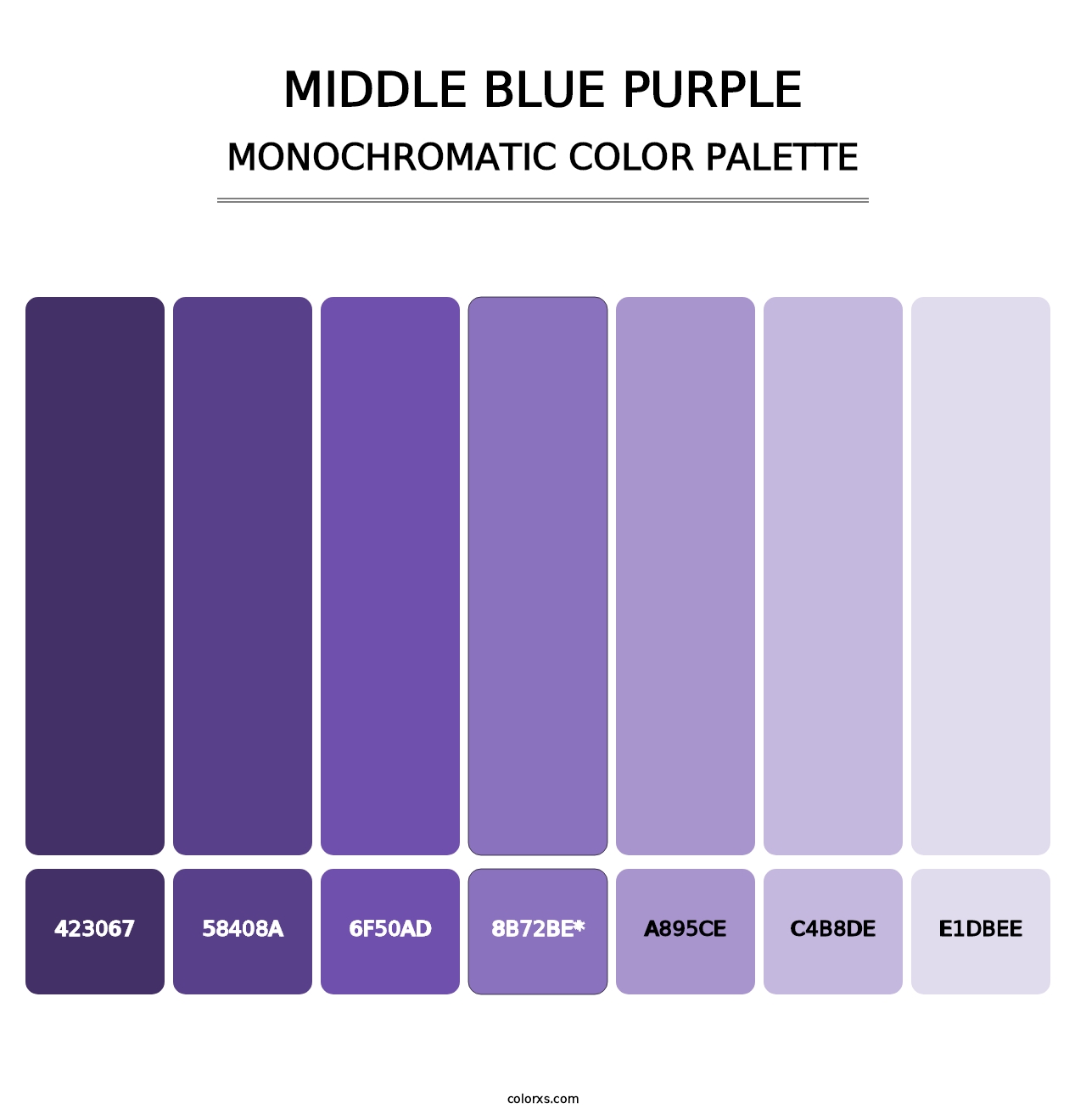 Middle Blue Purple - Monochromatic Color Palette