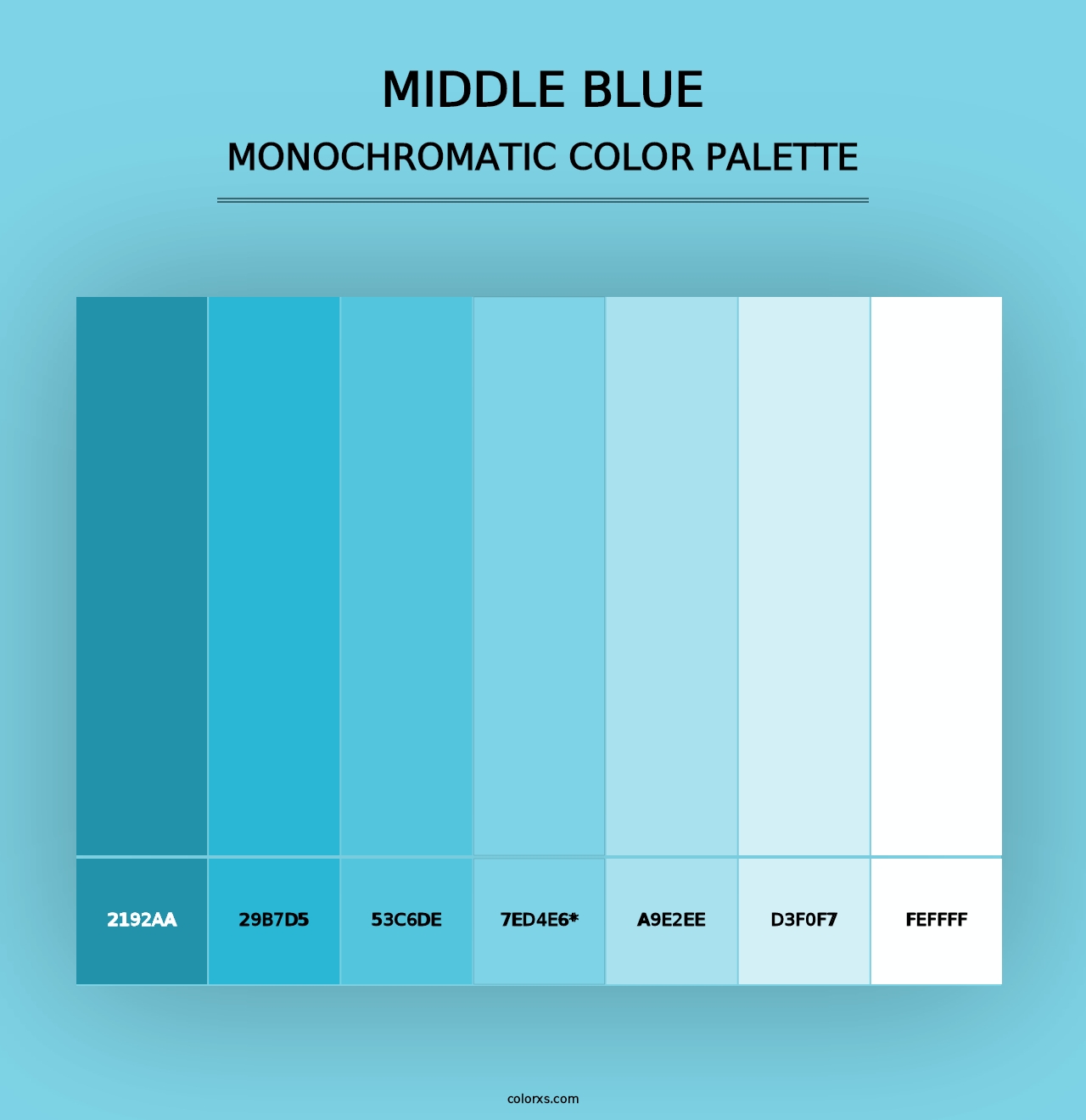 Middle Blue - Monochromatic Color Palette