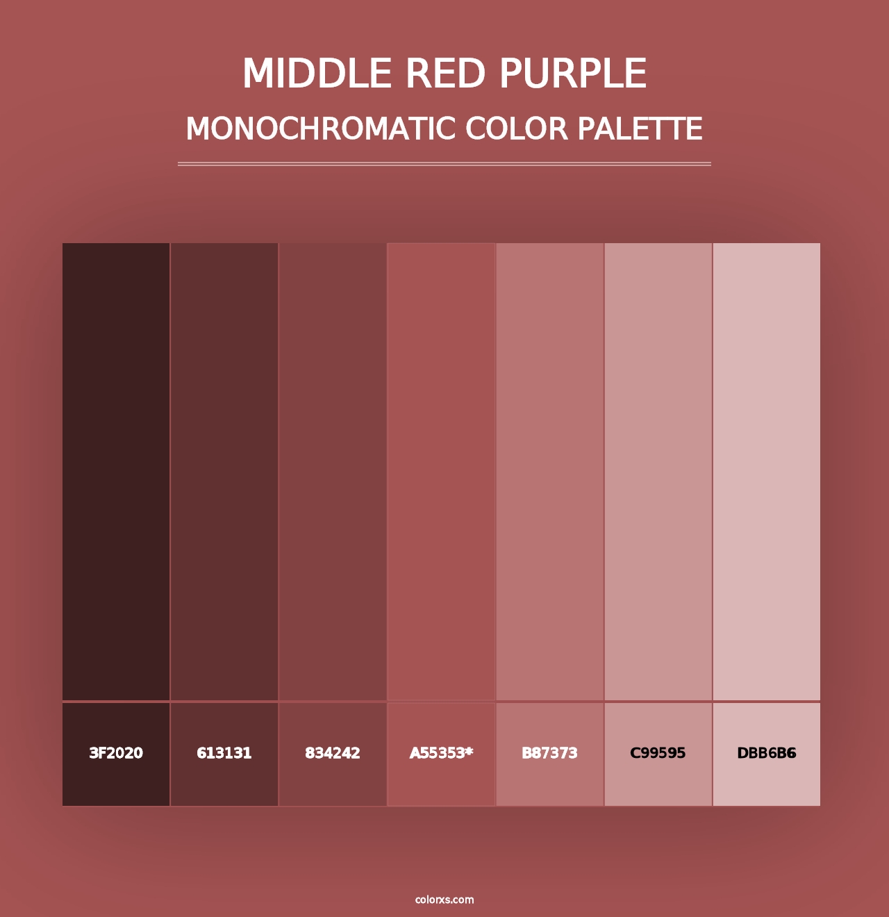 Middle Red Purple - Monochromatic Color Palette