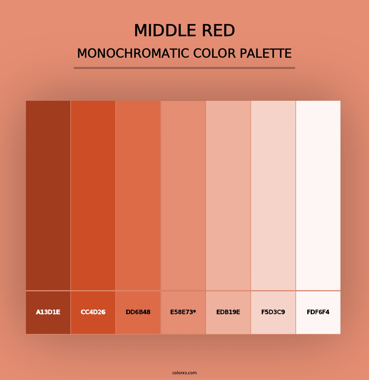 Middle Red - Monochromatic Color Palette