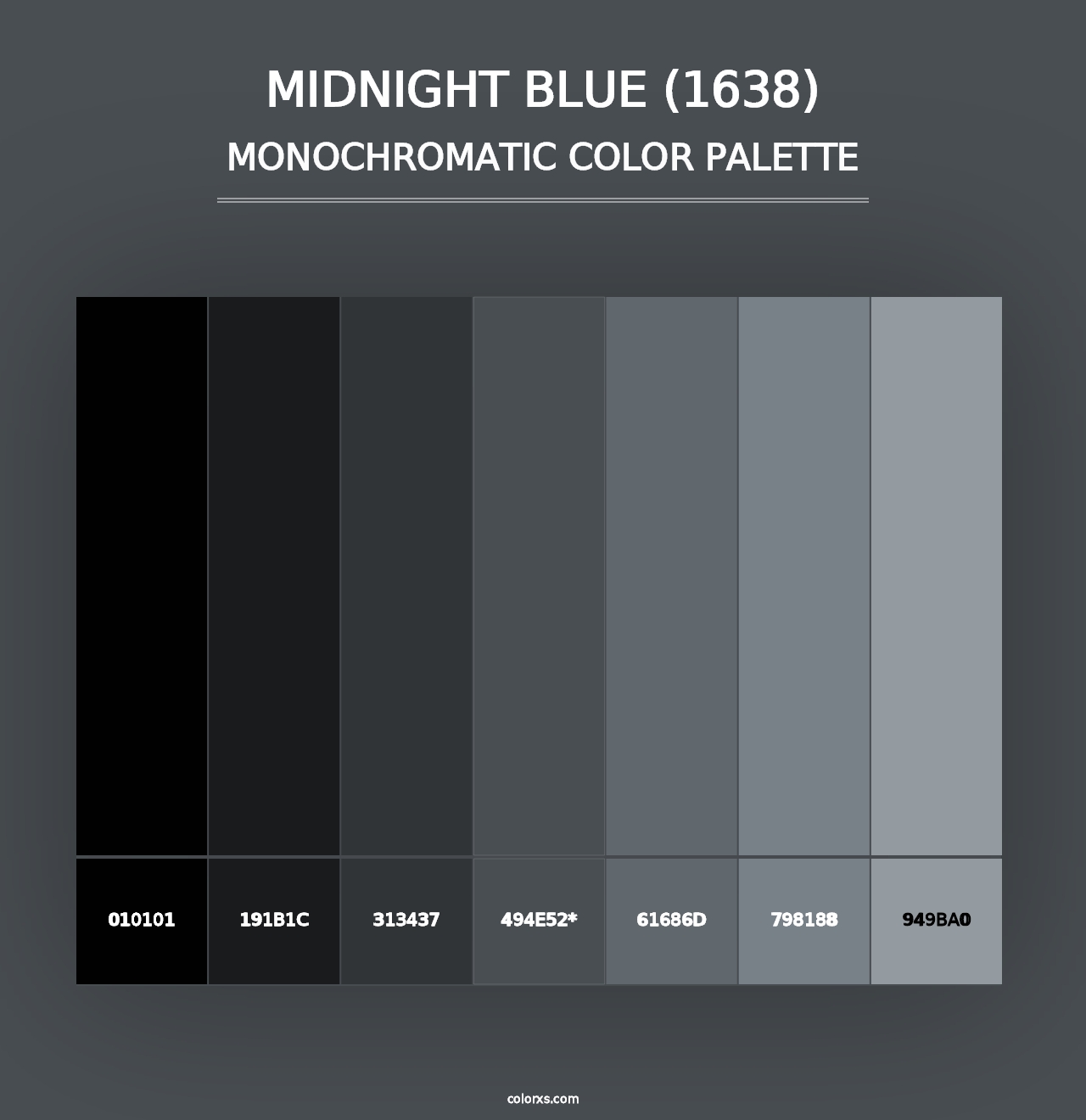 Midnight Blue (1638) - Monochromatic Color Palette