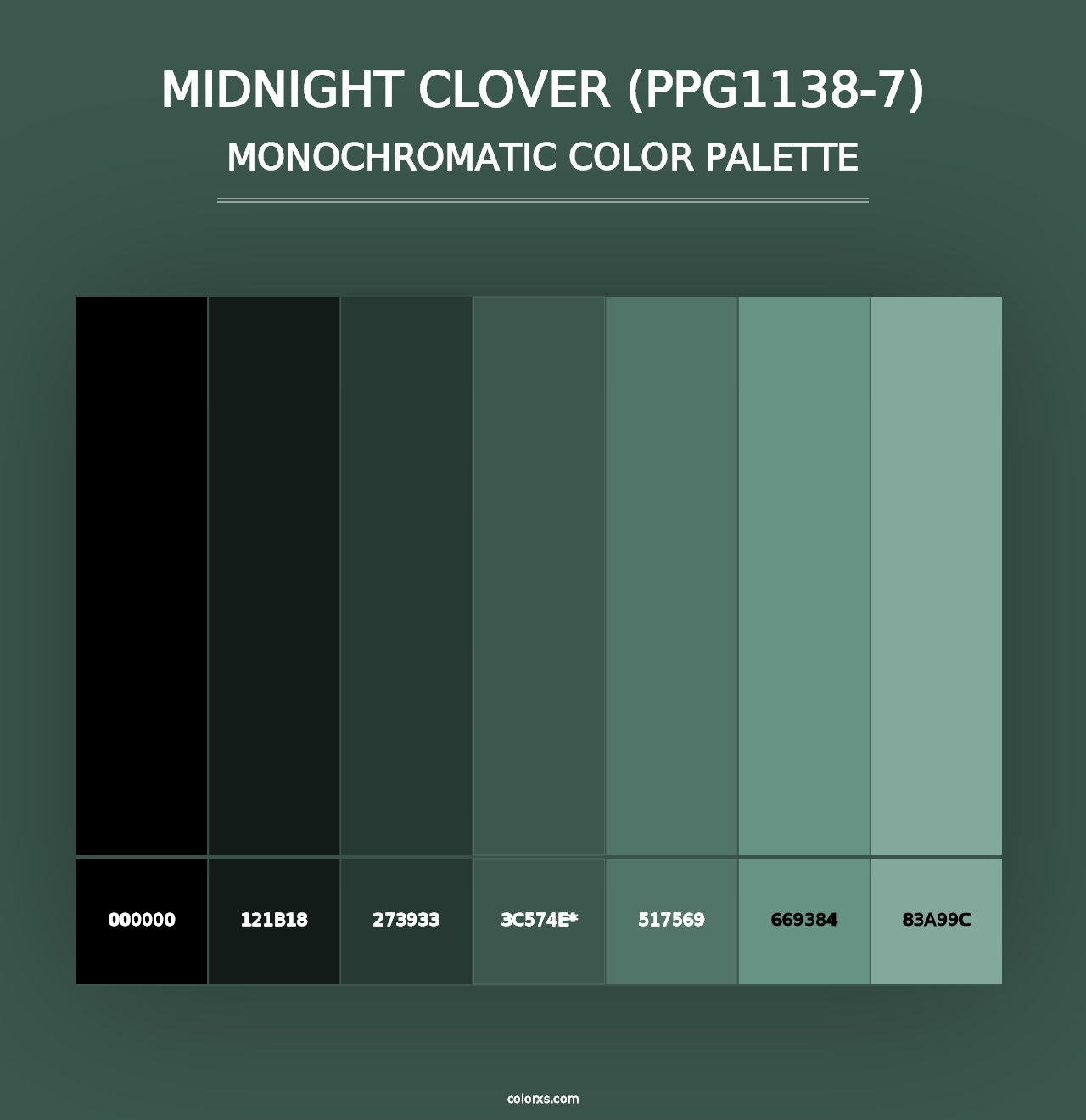 Midnight Clover (PPG1138-7) - Monochromatic Color Palette