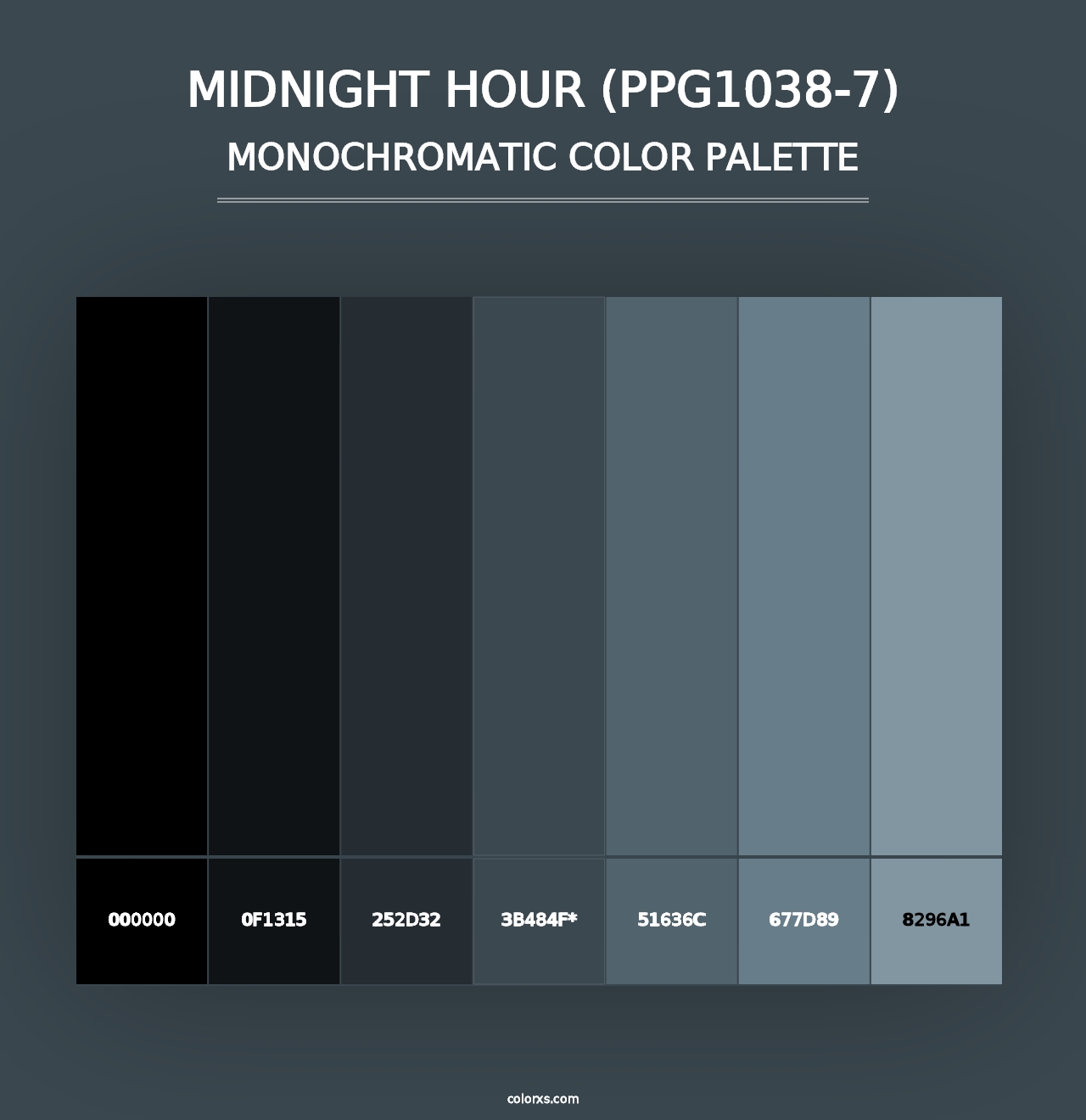 Midnight Hour (PPG1038-7) - Monochromatic Color Palette