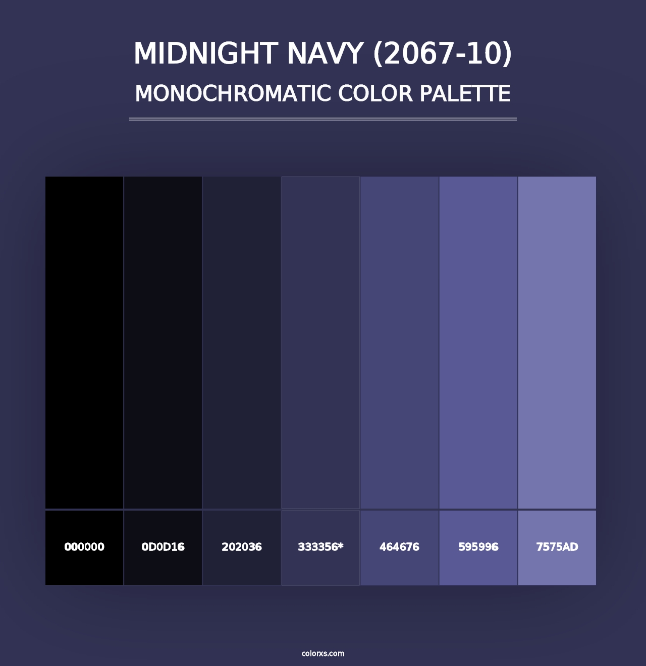 Midnight Navy (2067-10) - Monochromatic Color Palette