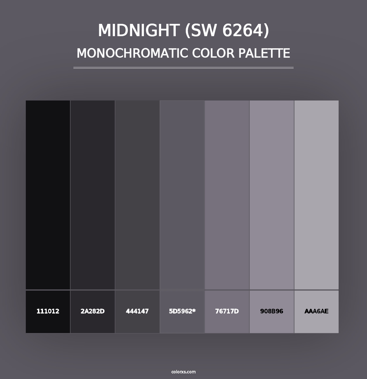 Midnight (SW 6264) - Monochromatic Color Palette