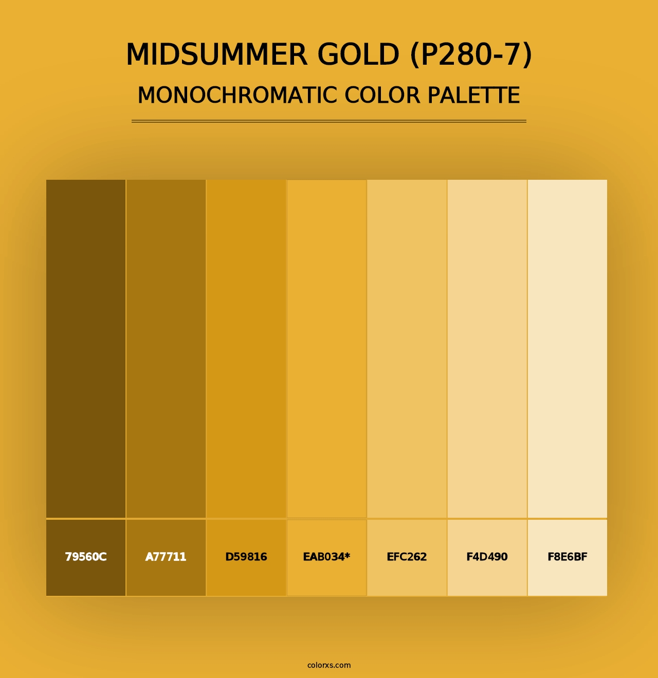 Midsummer Gold (P280-7) - Monochromatic Color Palette