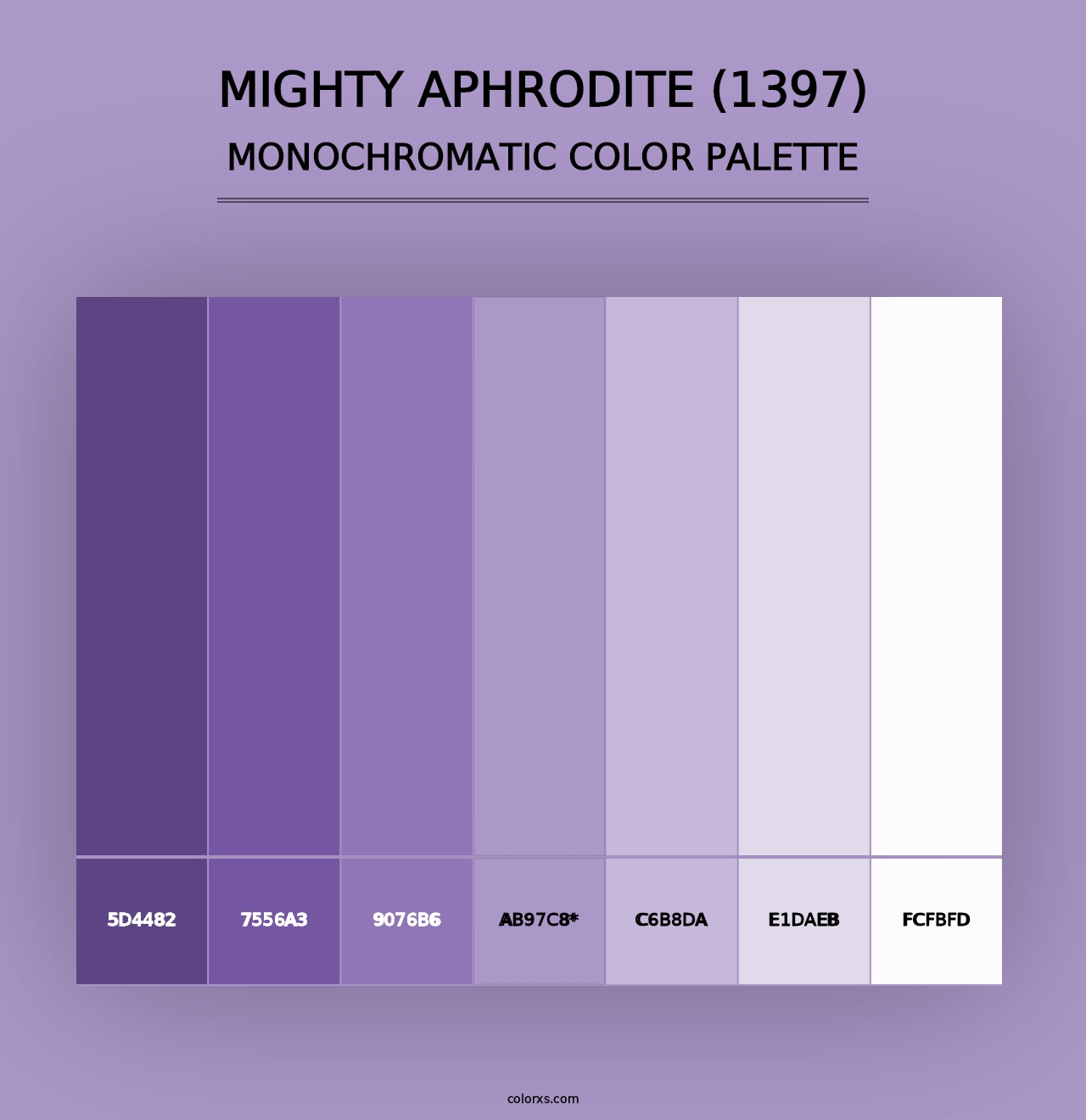 Mighty Aphrodite (1397) - Monochromatic Color Palette