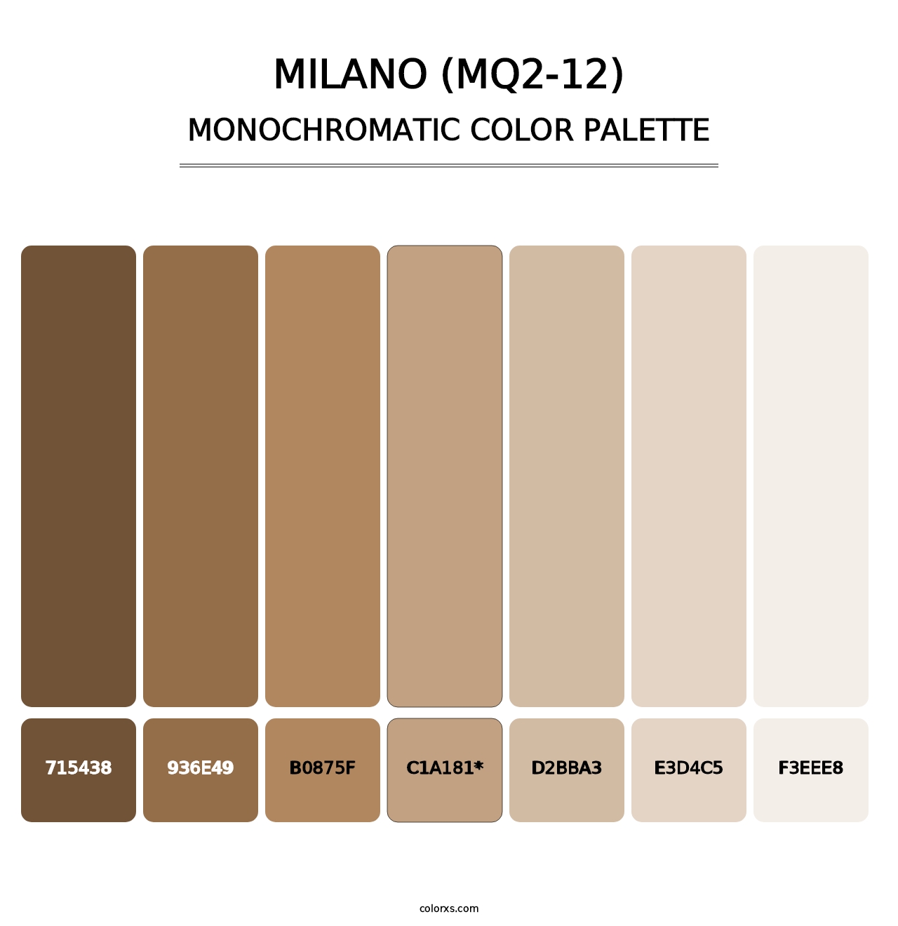 Milano (MQ2-12) - Monochromatic Color Palette