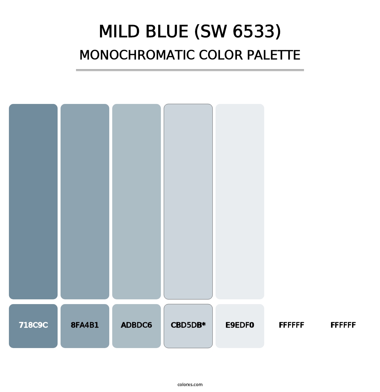 Mild Blue (SW 6533) - Monochromatic Color Palette