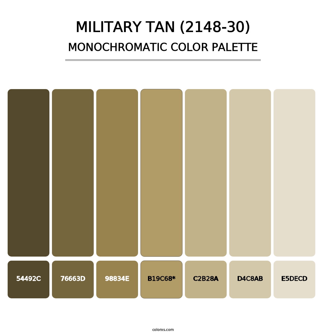 Military Tan (2148-30) - Monochromatic Color Palette