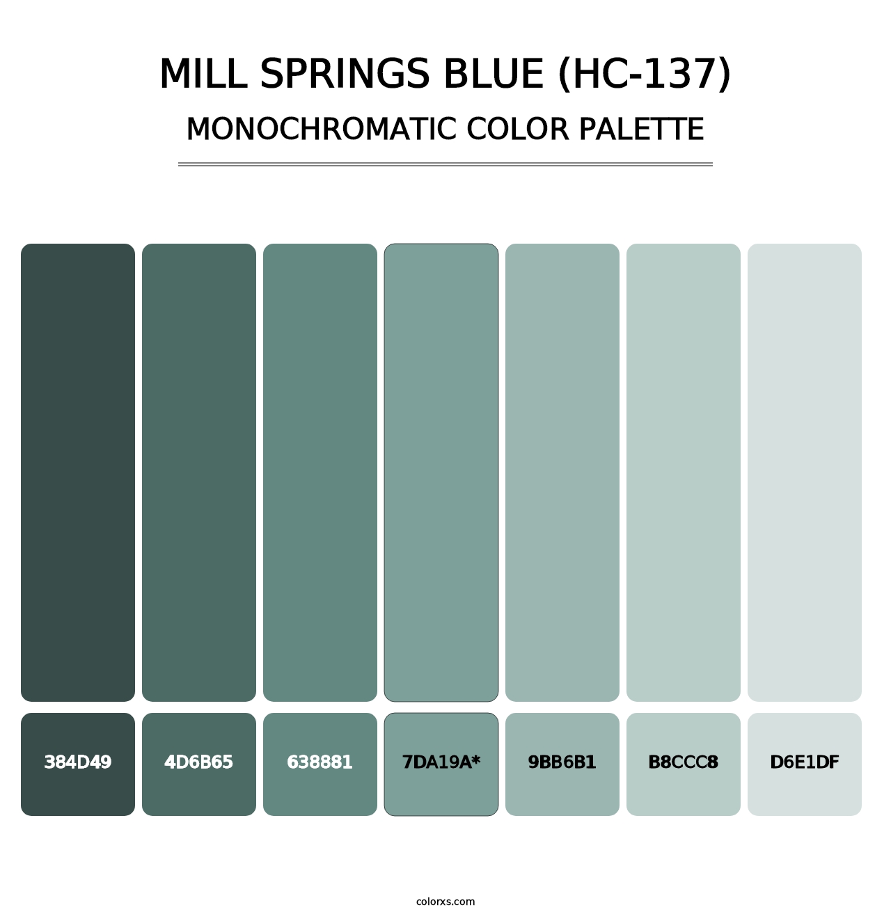 Mill Springs Blue (HC-137) - Monochromatic Color Palette