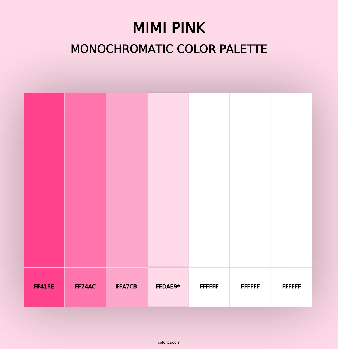 Mimi Pink - Monochromatic Color Palette