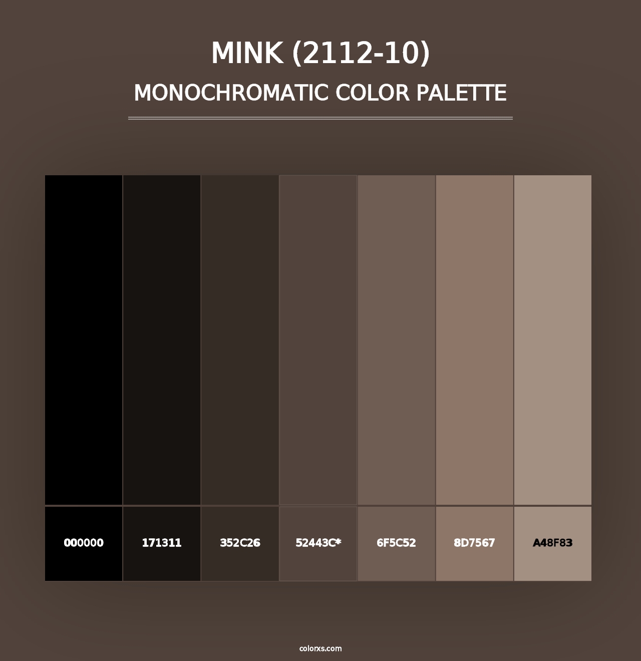 Mink (2112-10) - Monochromatic Color Palette