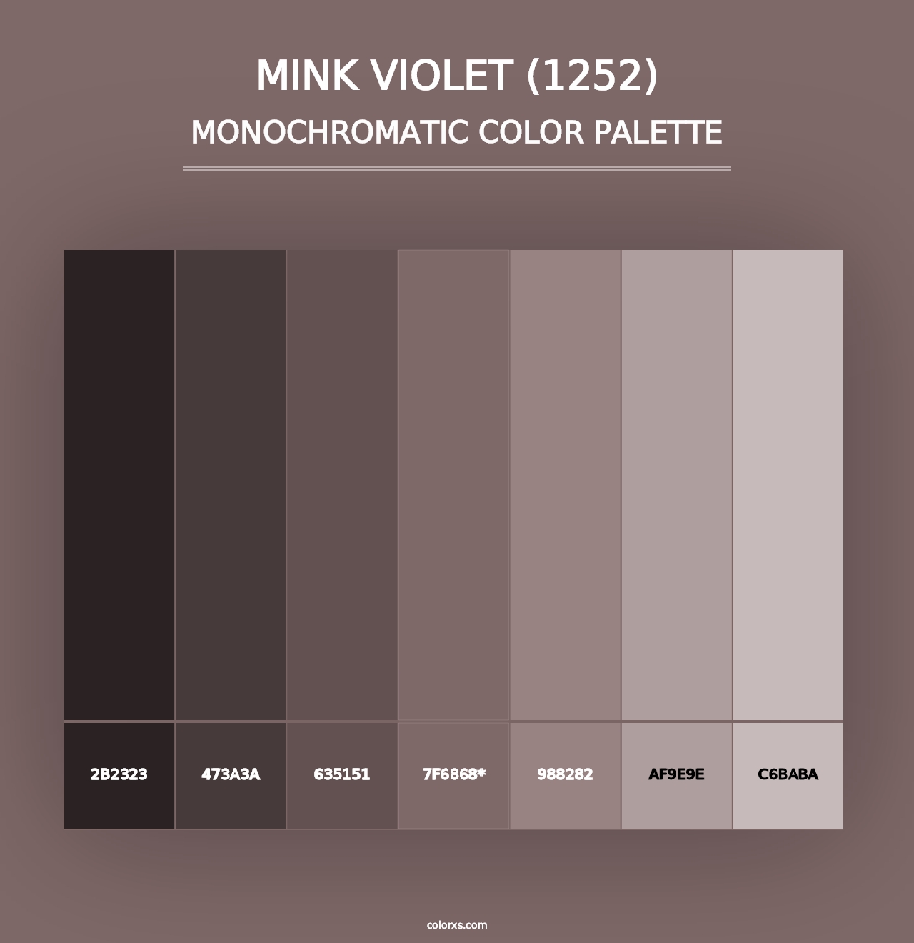 Mink Violet (1252) - Monochromatic Color Palette