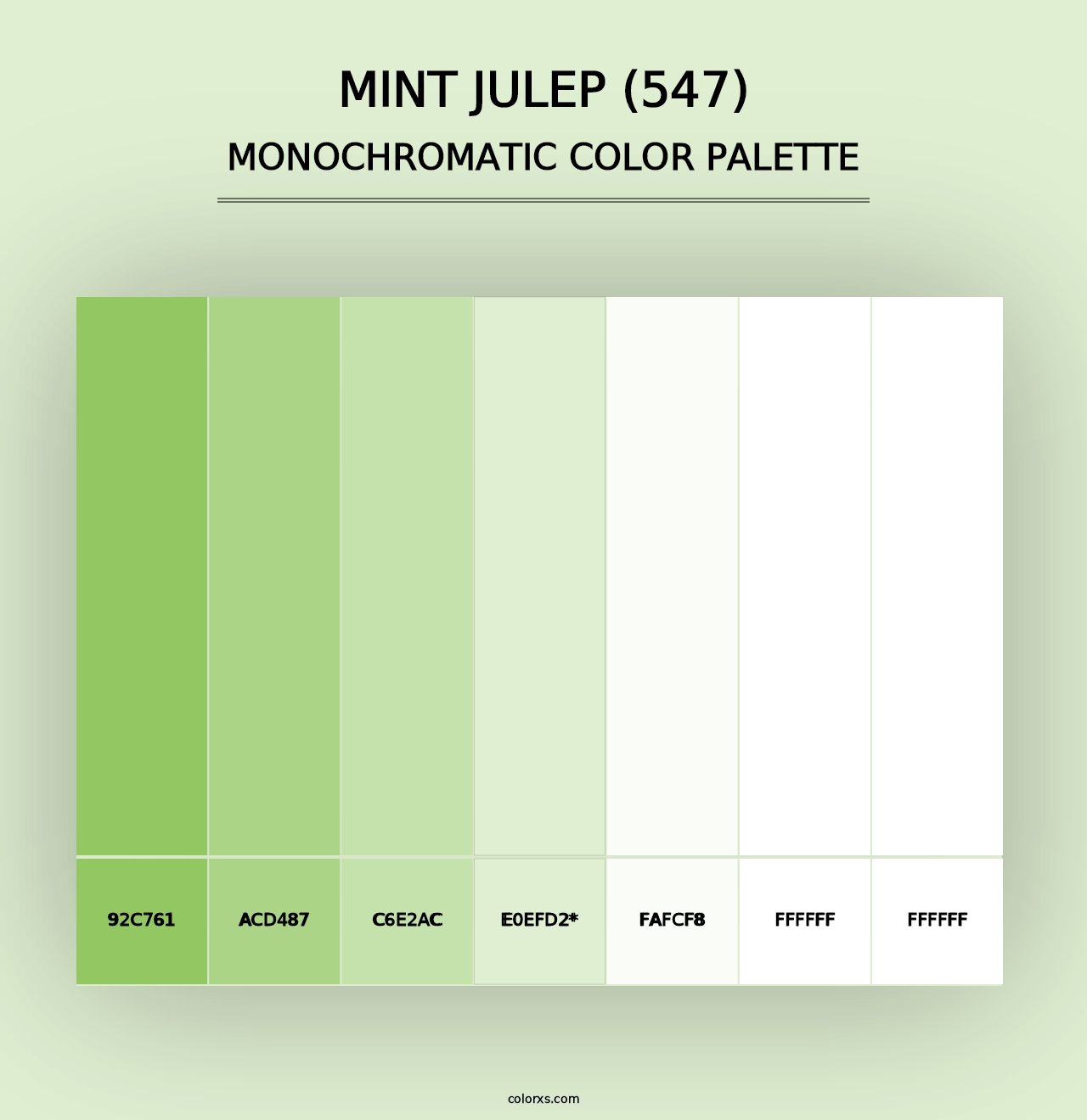 Mint Julep (547) - Monochromatic Color Palette