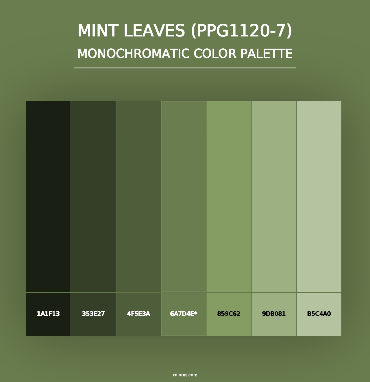 Mint Leaves (PPG1120-7) - Monochromatic Color Palette