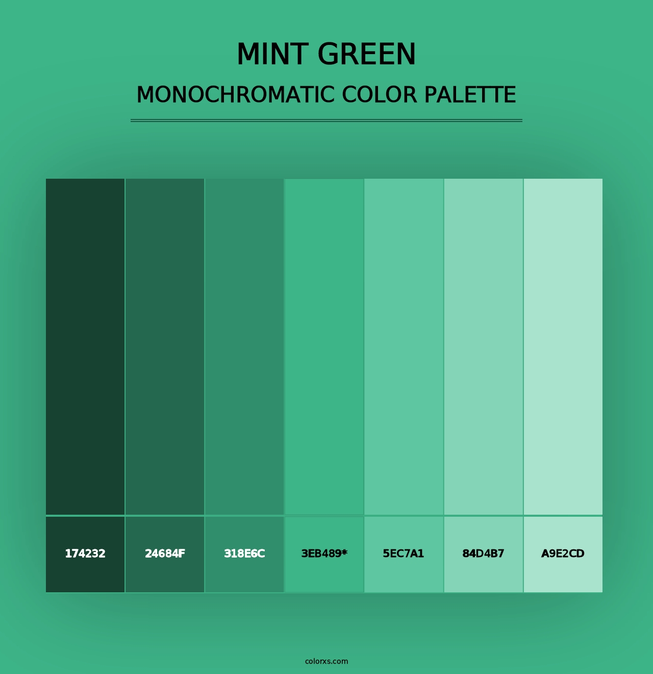 Mint Green - Monochromatic Color Palette