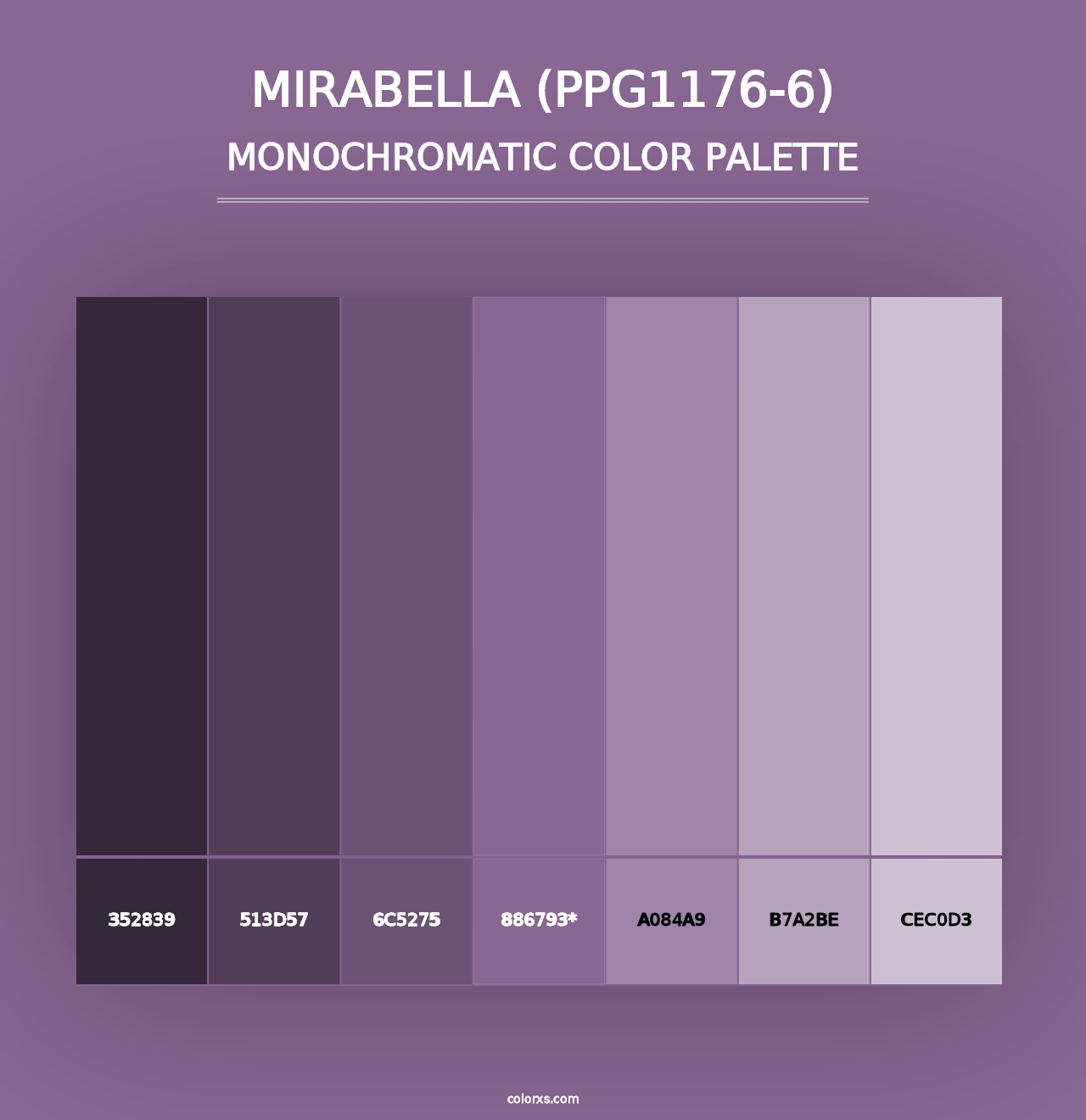 Mirabella (PPG1176-6) - Monochromatic Color Palette