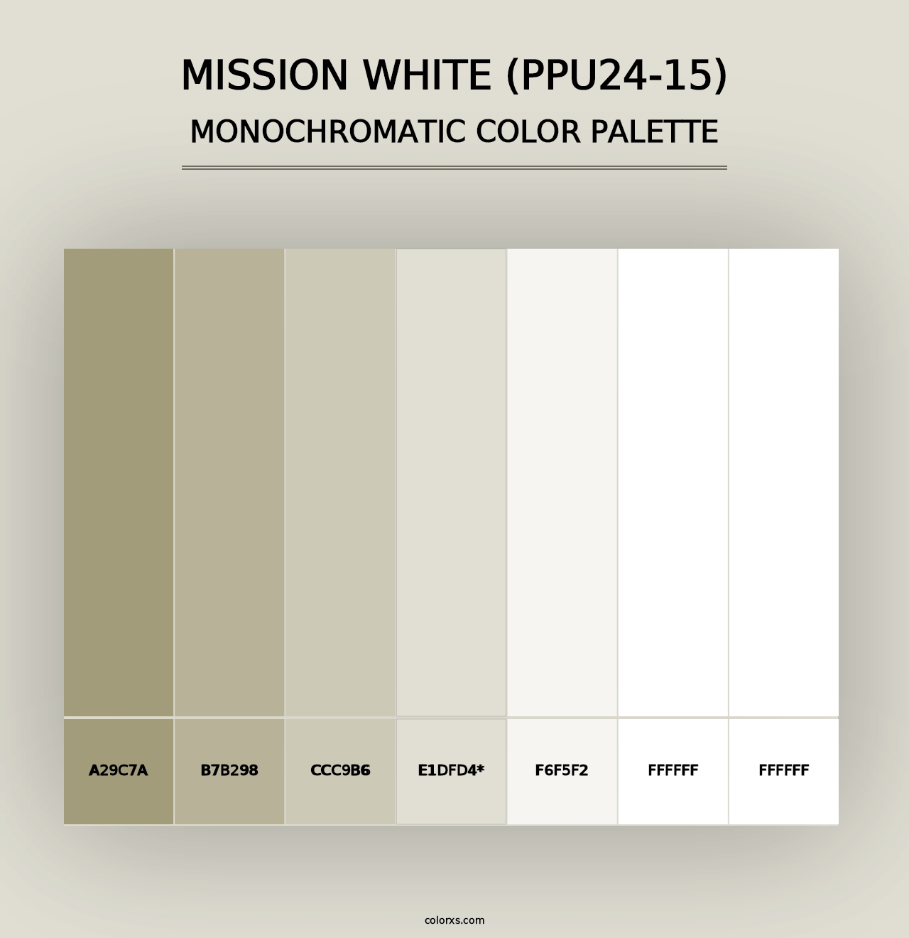 Mission White (PPU24-15) - Monochromatic Color Palette