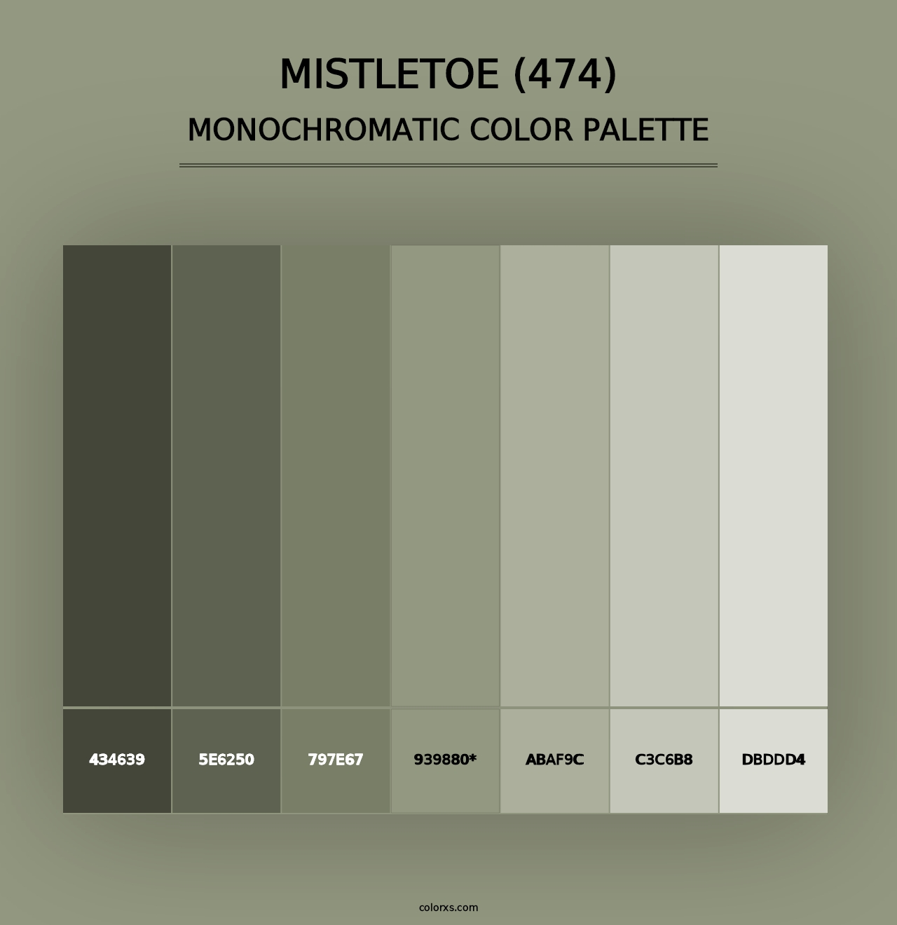 Mistletoe (474) - Monochromatic Color Palette