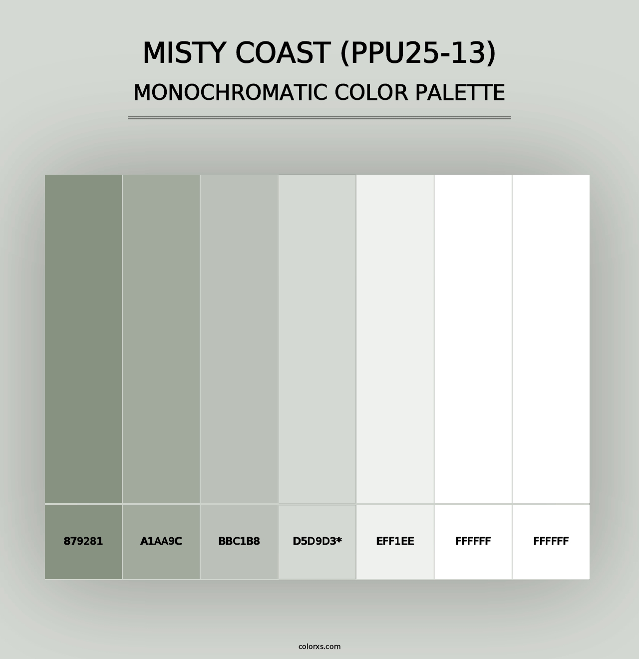 Misty Coast (PPU25-13) - Monochromatic Color Palette