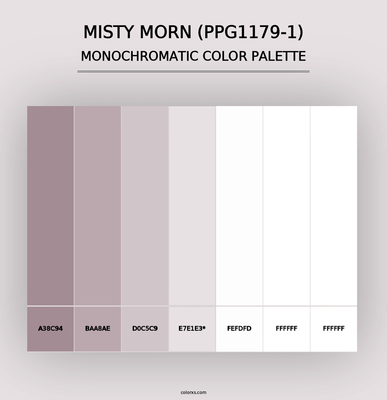 Misty Morn (PPG1179-1) - Monochromatic Color Palette