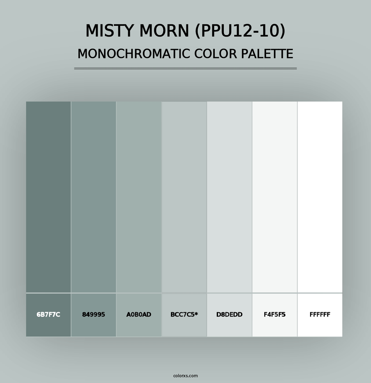 Misty Morn (PPU12-10) - Monochromatic Color Palette