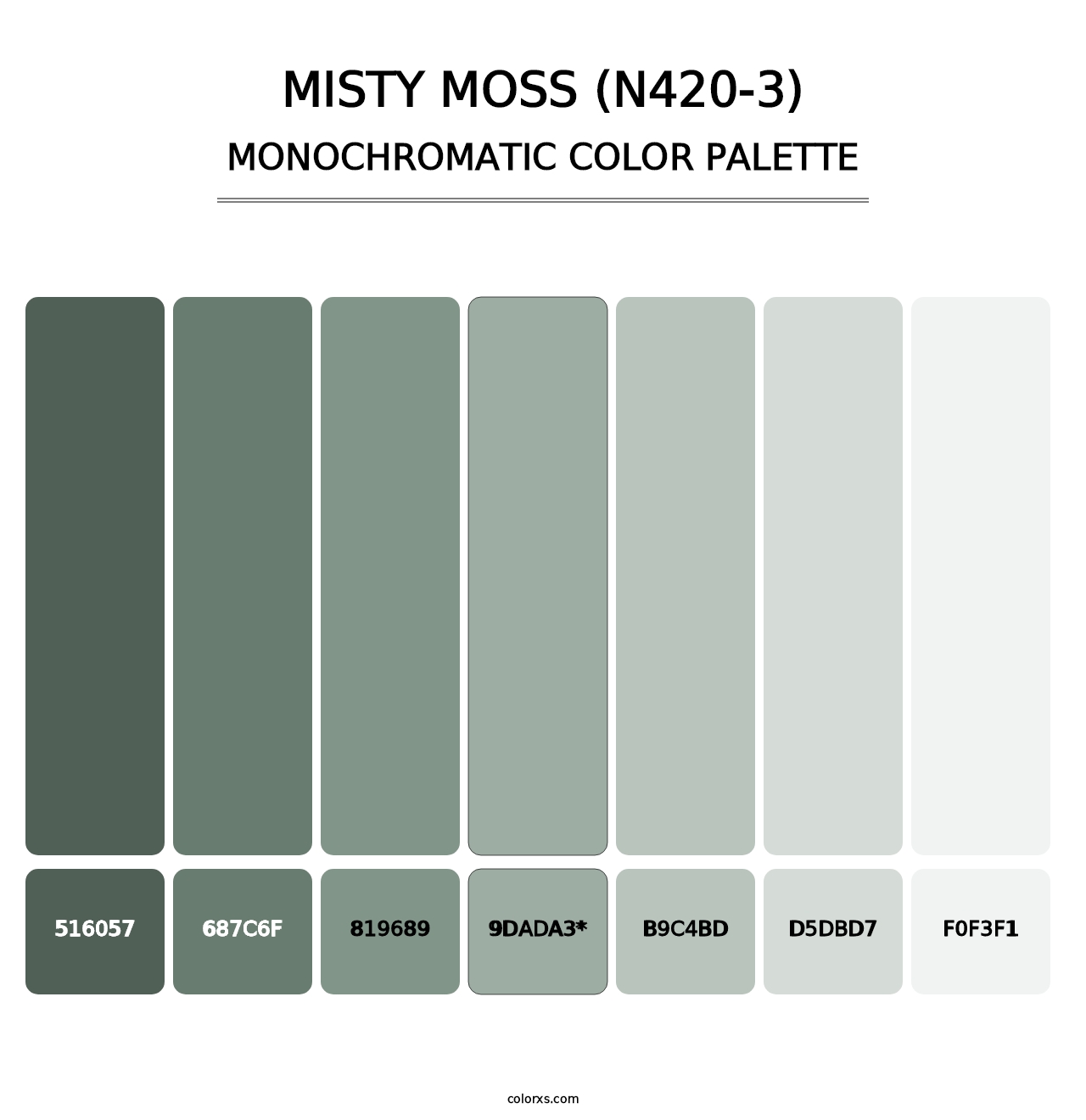 Misty Moss (N420-3) - Monochromatic Color Palette