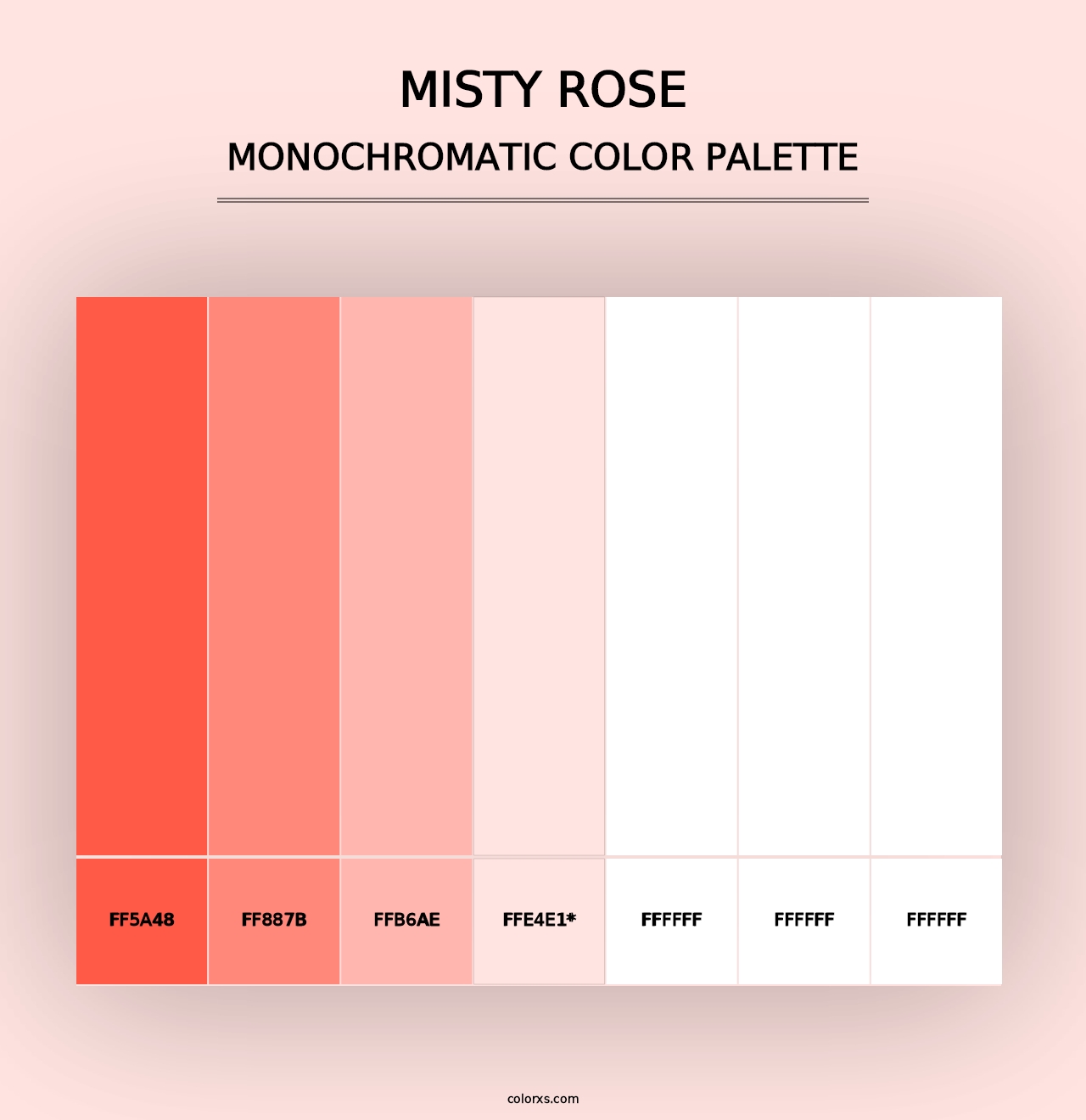 Misty Rose - Monochromatic Color Palette