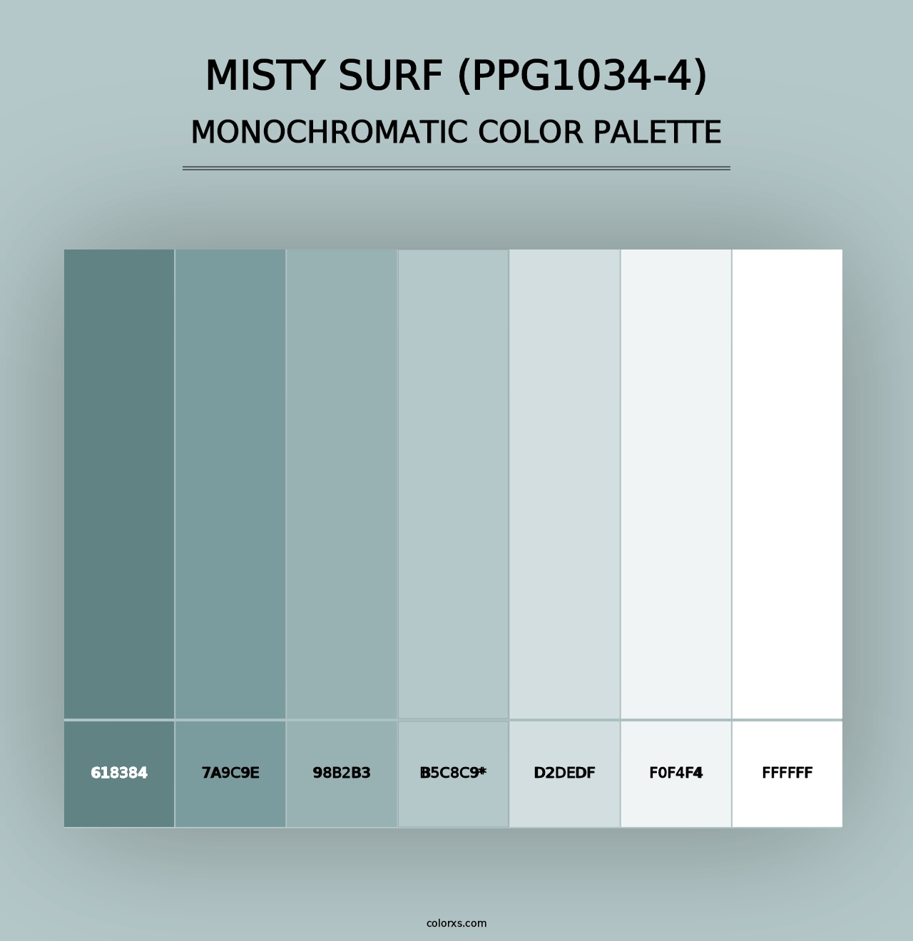 Misty Surf (PPG1034-4) - Monochromatic Color Palette