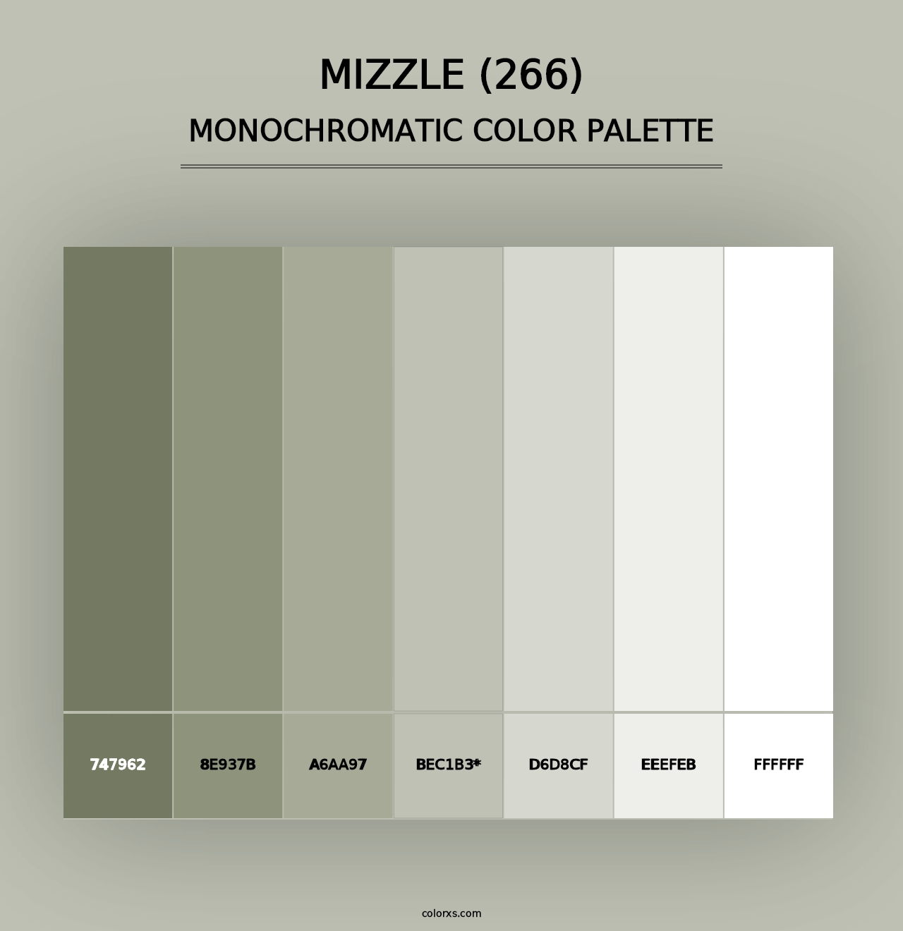 Mizzle (266) - Monochromatic Color Palette