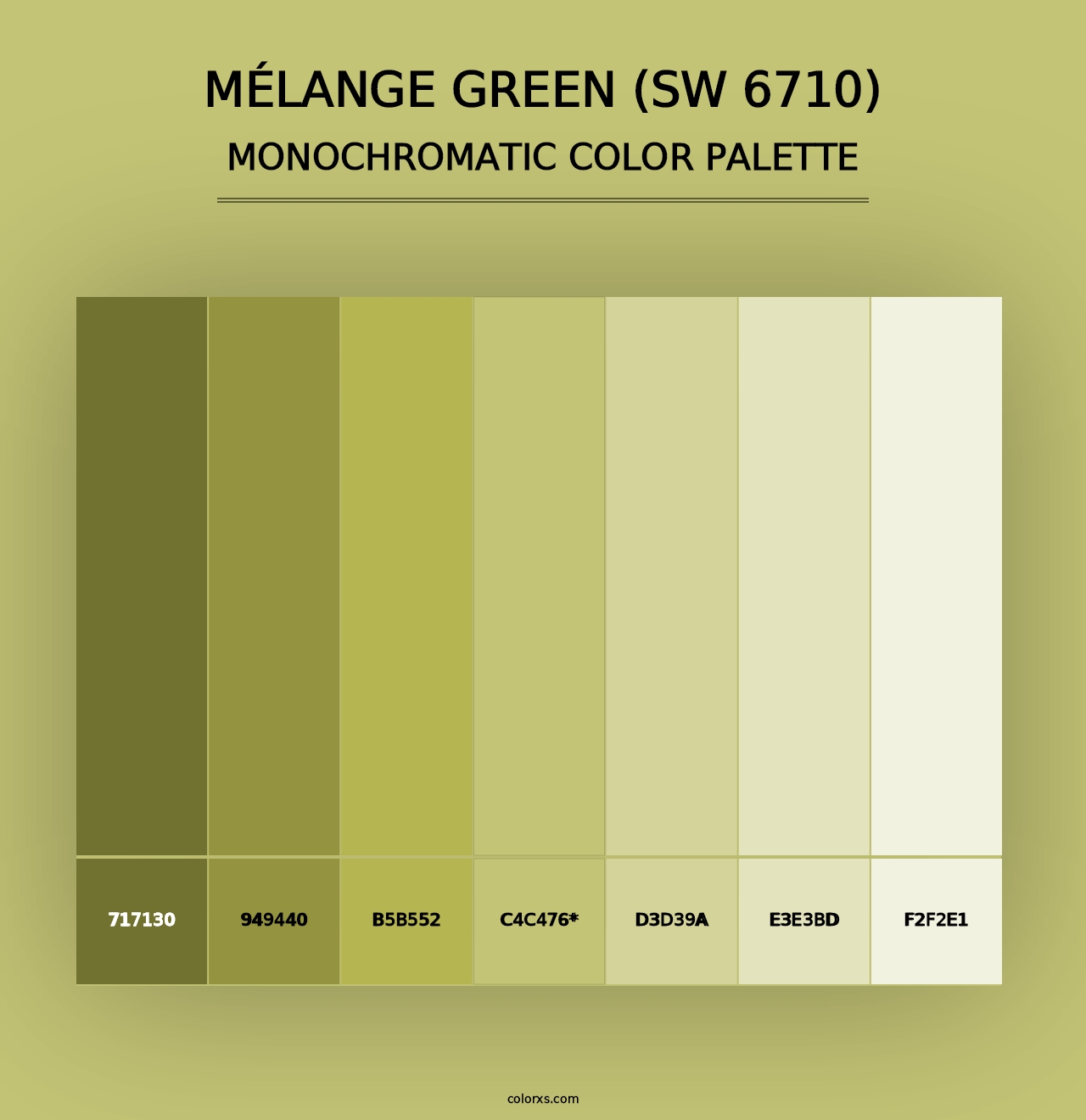 Mélange Green (SW 6710) - Monochromatic Color Palette