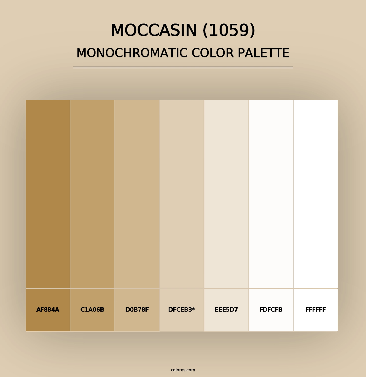 Moccasin (1059) - Monochromatic Color Palette