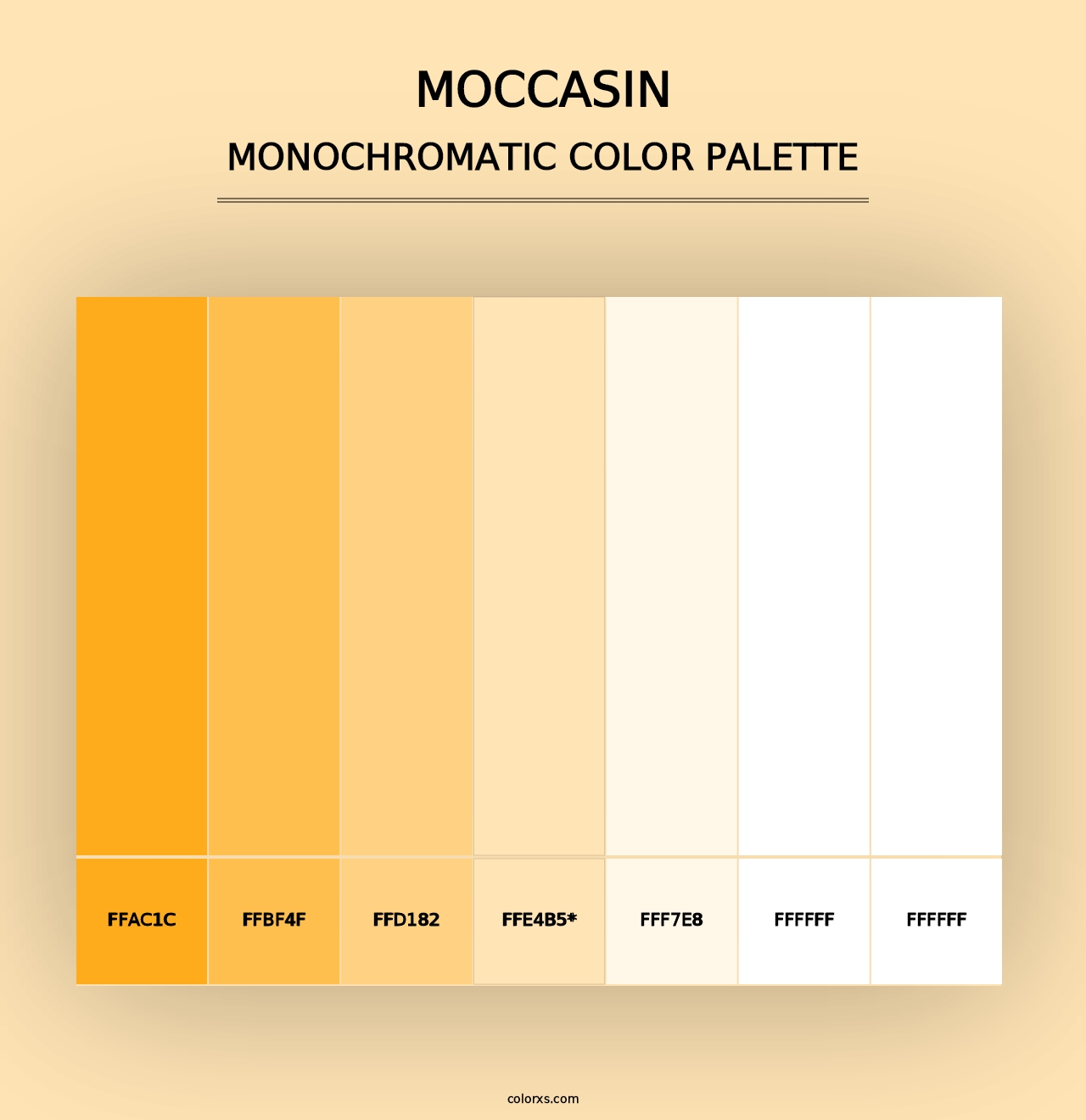 Moccasin - Monochromatic Color Palette