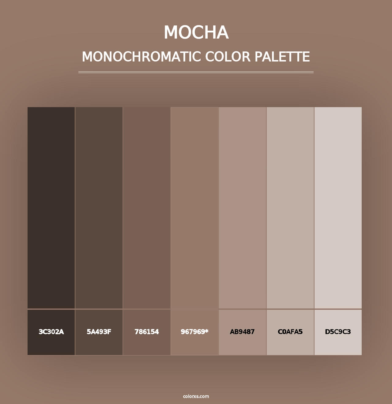 Mocha - Monochromatic Color Palette