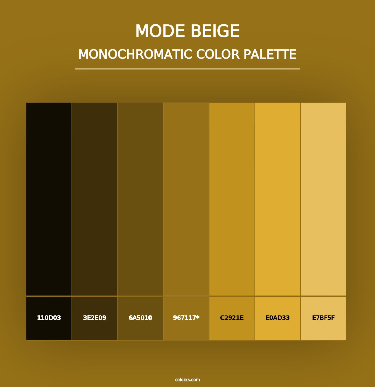 Mode Beige - Monochromatic Color Palette