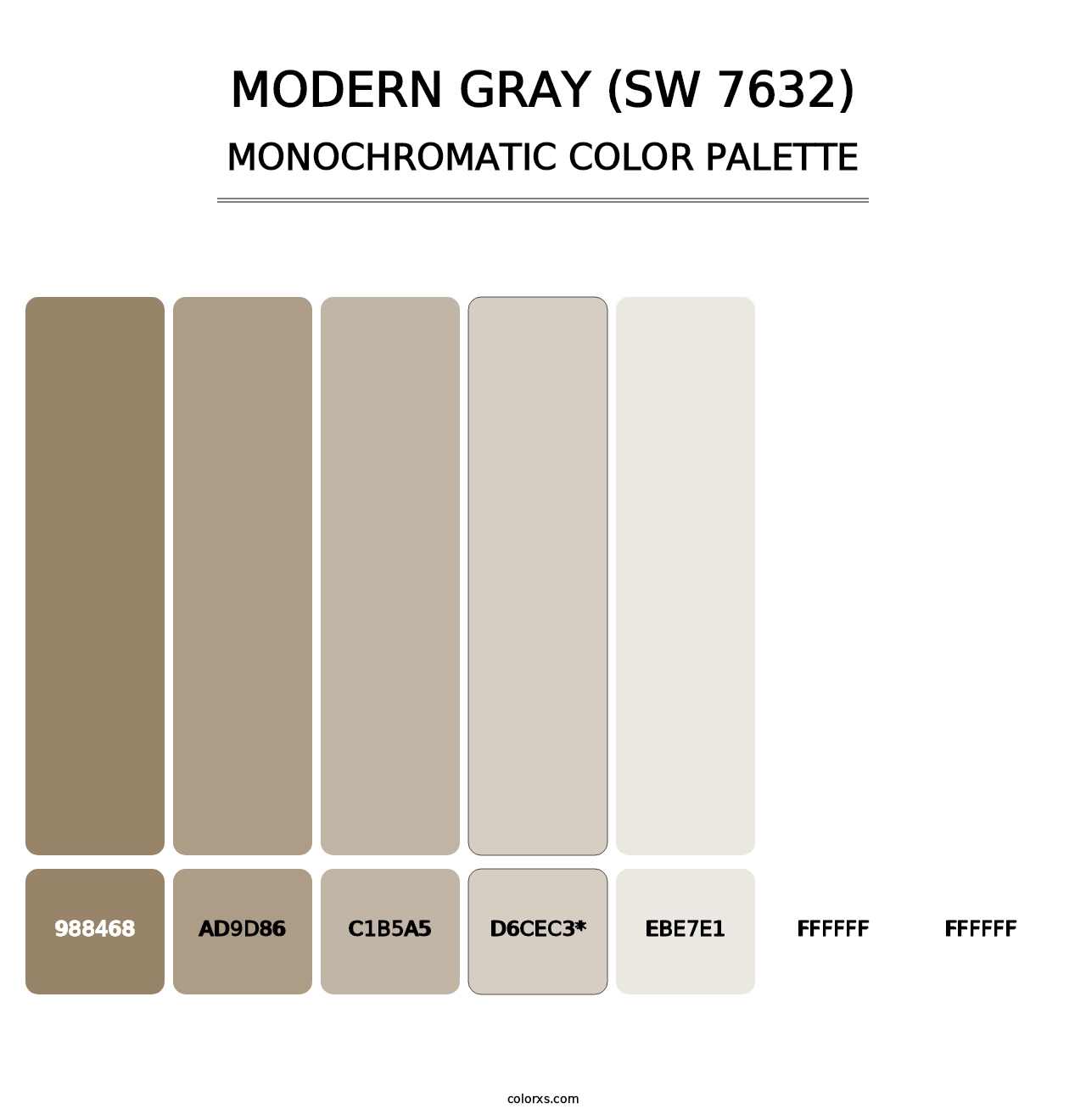 Modern Gray (SW 7632) - Monochromatic Color Palette