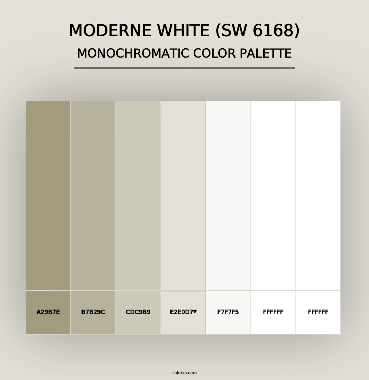 Moderne White (SW 6168) - Monochromatic Color Palette