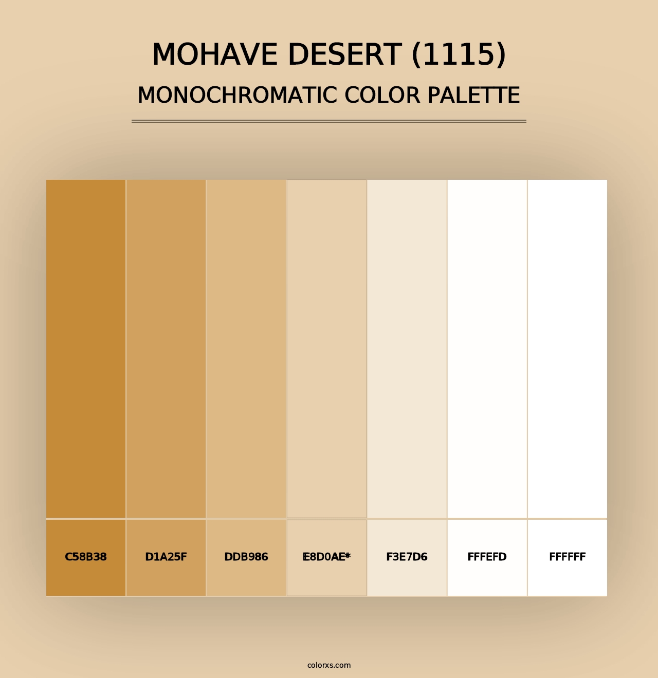 Mohave Desert (1115) - Monochromatic Color Palette