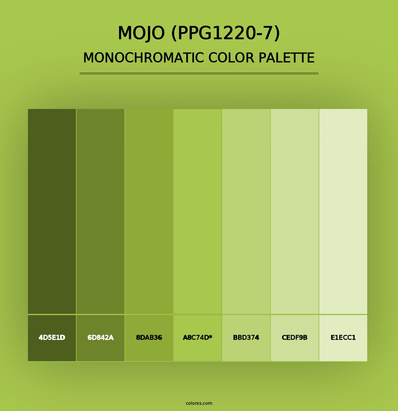 Mojo (PPG1220-7) - Monochromatic Color Palette