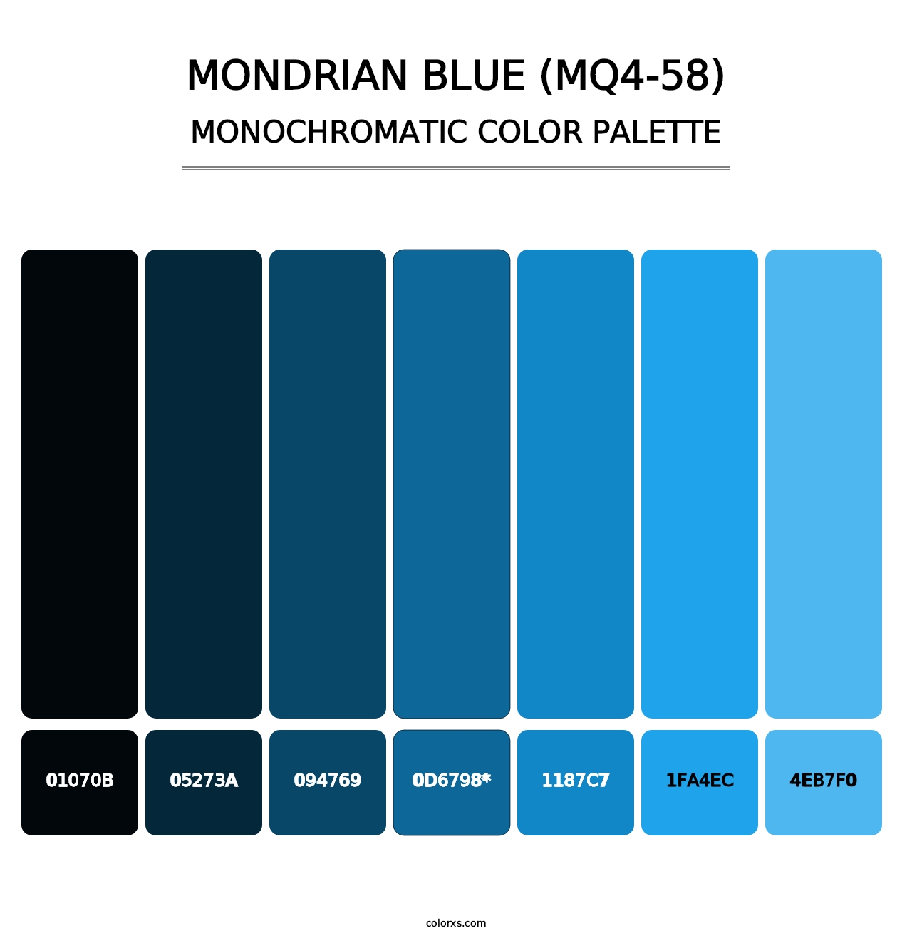 Mondrian Blue (MQ4-58) - Monochromatic Color Palette