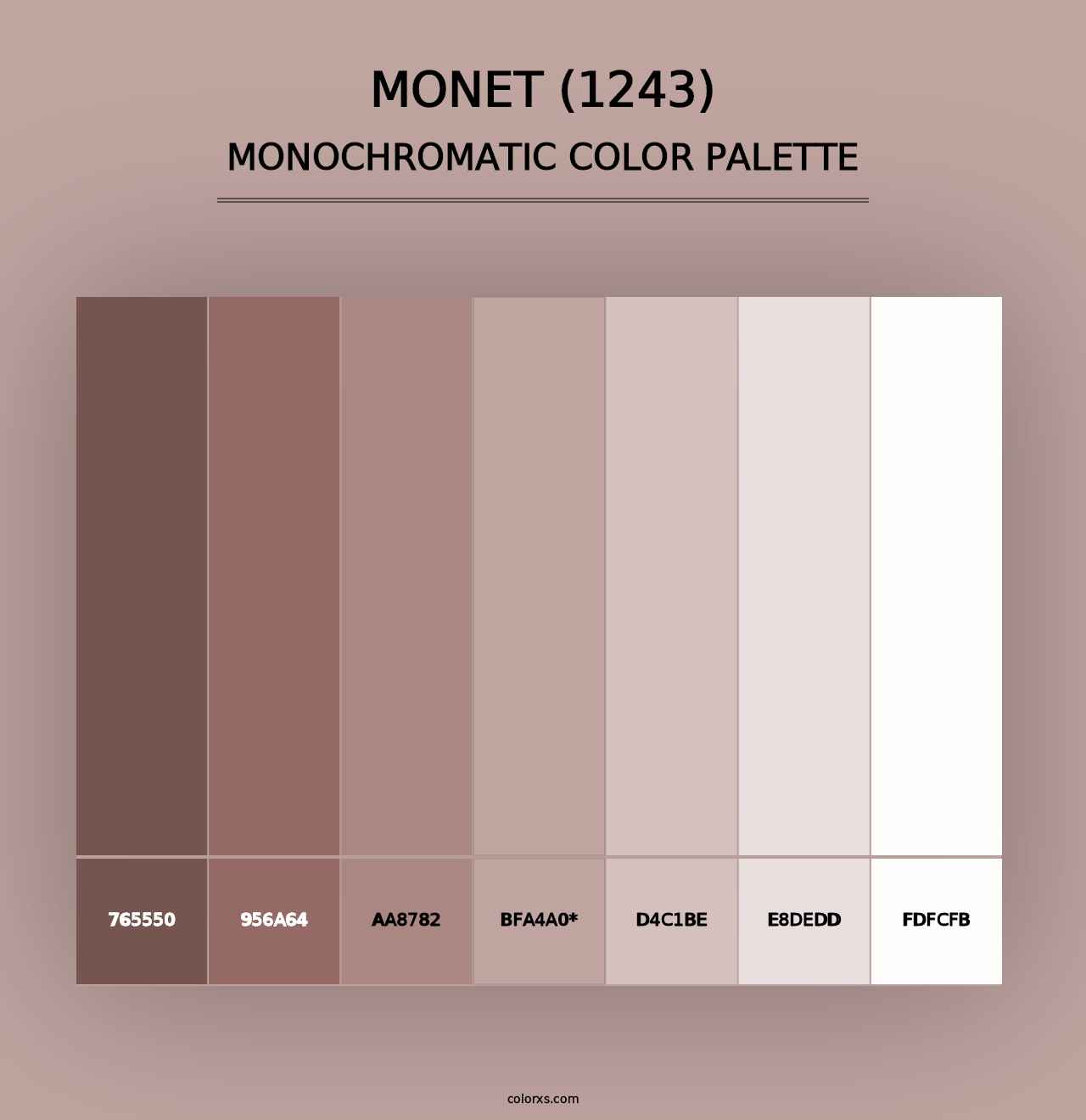 Monet (1243) - Monochromatic Color Palette