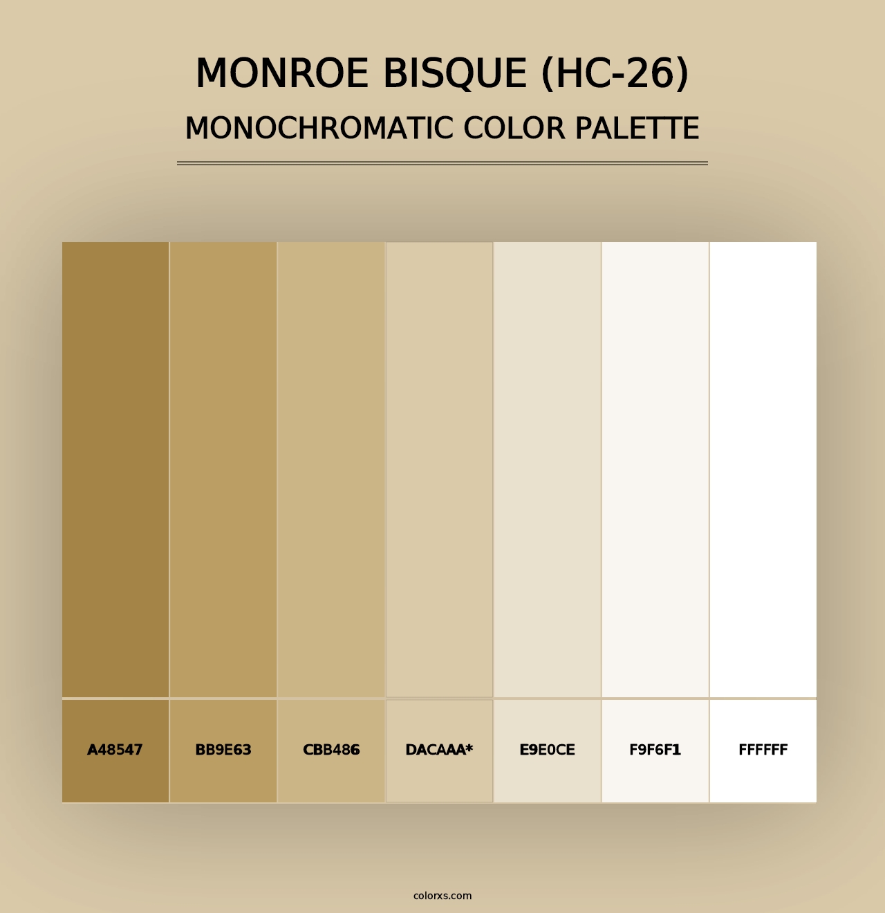 Monroe Bisque (HC-26) - Monochromatic Color Palette