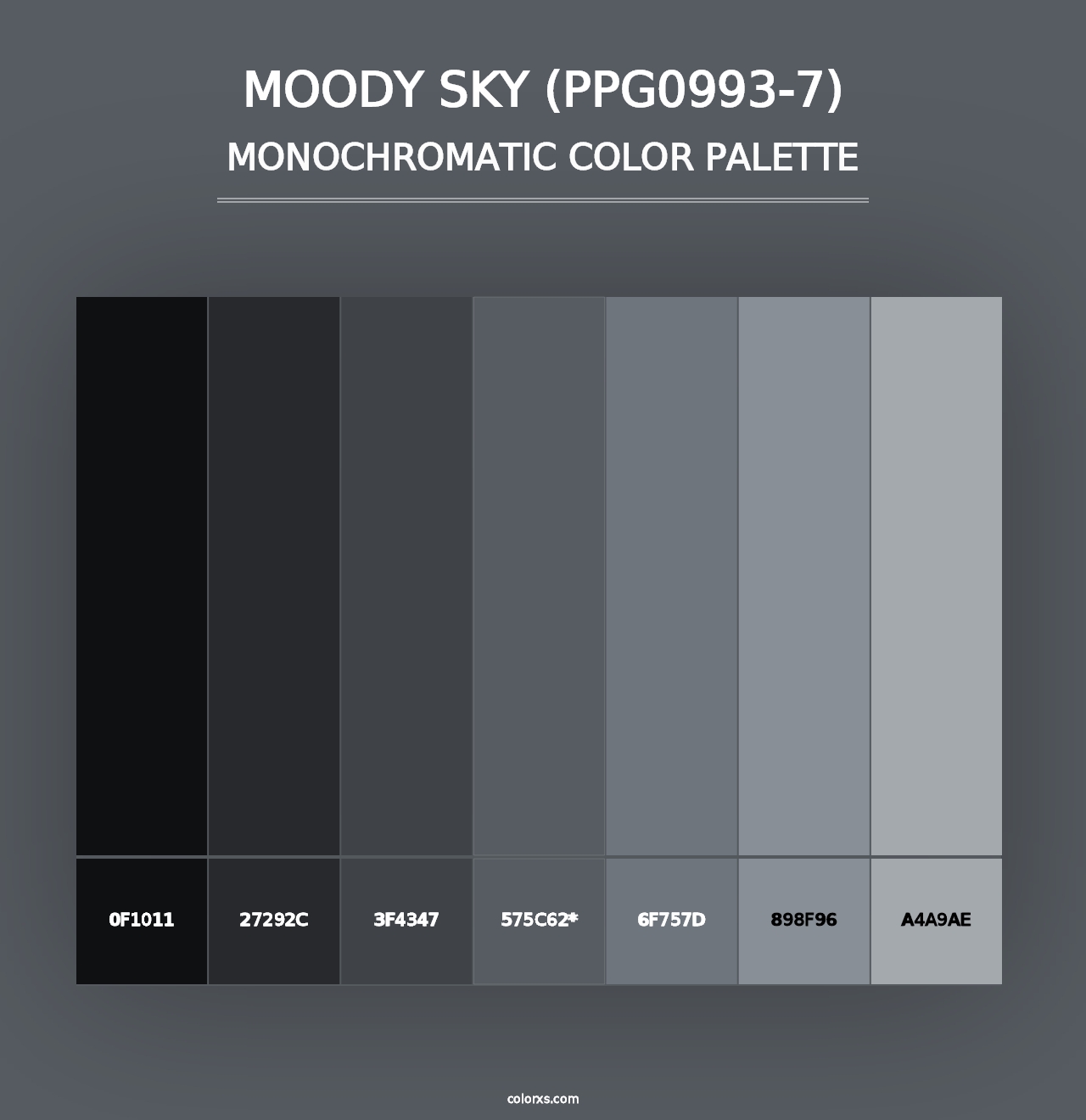 Moody Sky (PPG0993-7) - Monochromatic Color Palette