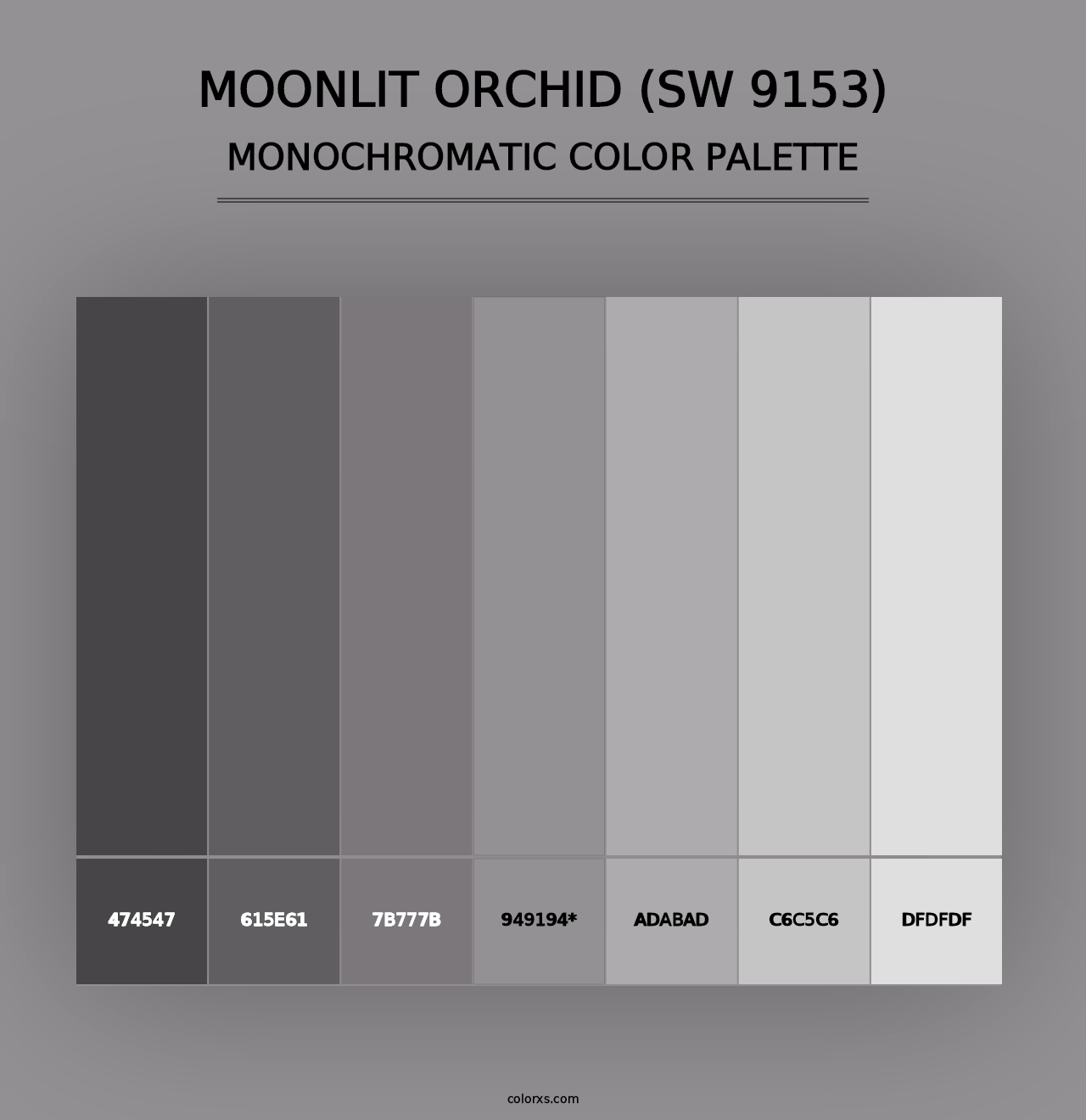 Moonlit Orchid (SW 9153) - Monochromatic Color Palette