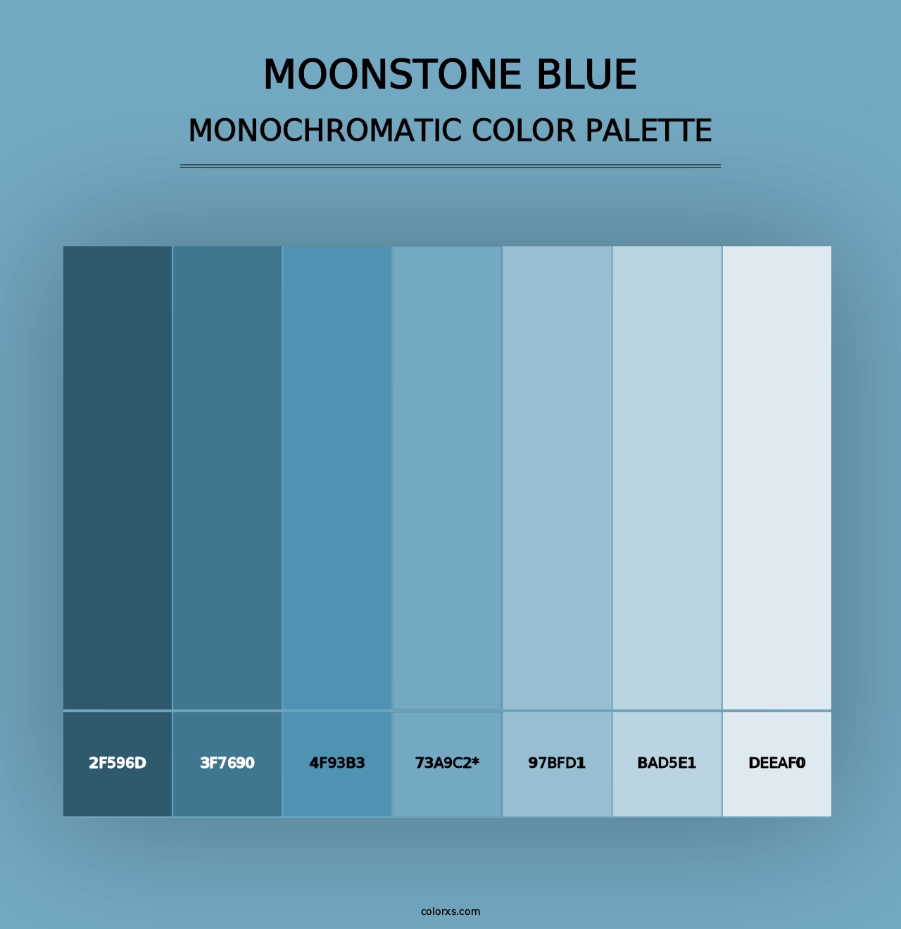 Moonstone Blue - Monochromatic Color Palette