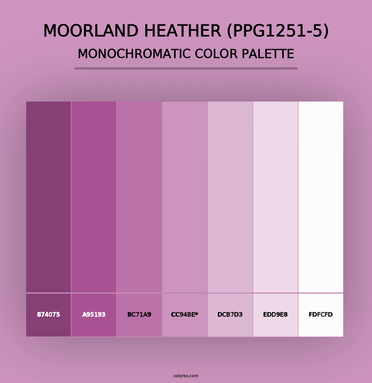 Moorland Heather (PPG1251-5) - Monochromatic Color Palette