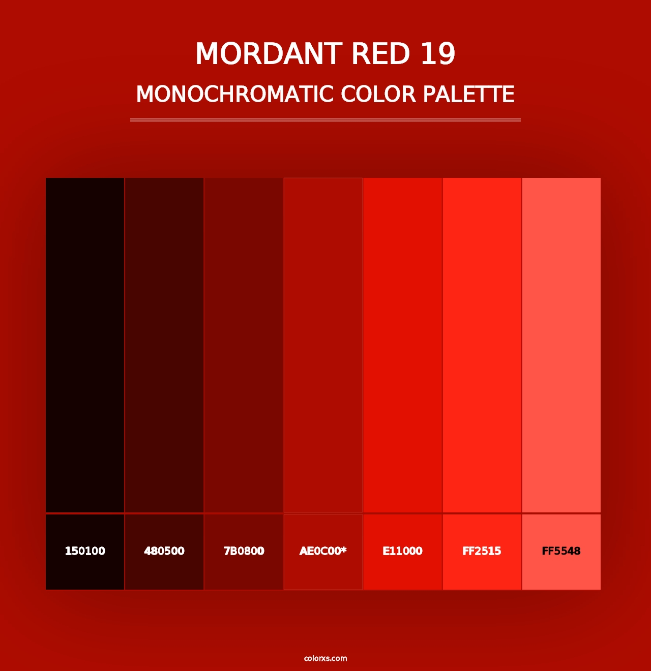 Mordant red 19 - Monochromatic Color Palette