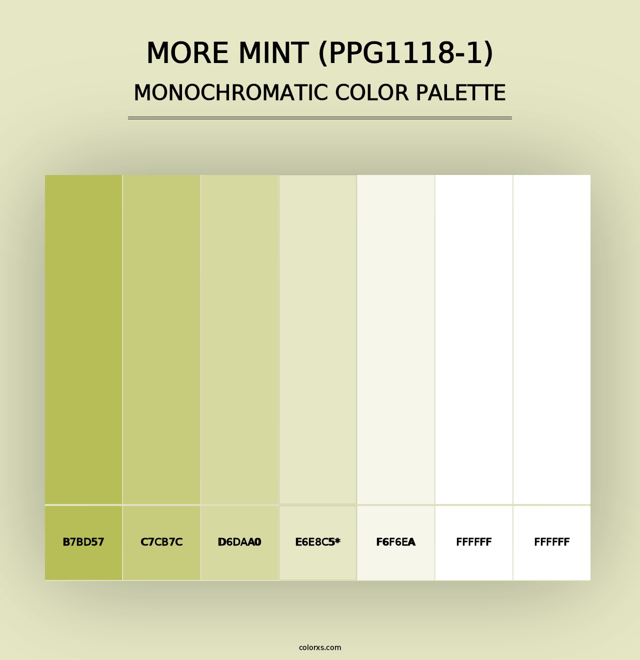 More Mint (PPG1118-1) - Monochromatic Color Palette