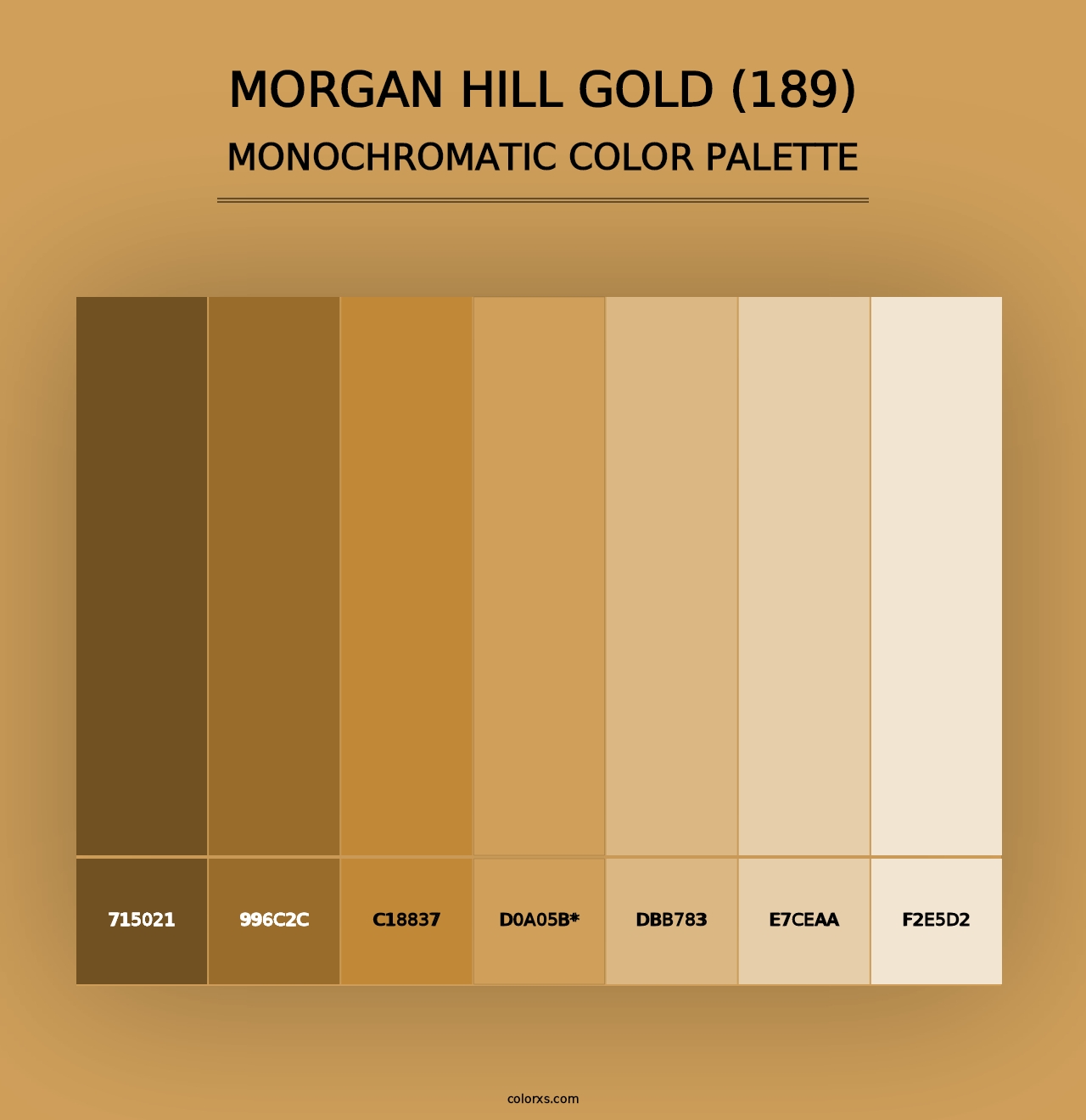 Morgan Hill Gold (189) - Monochromatic Color Palette